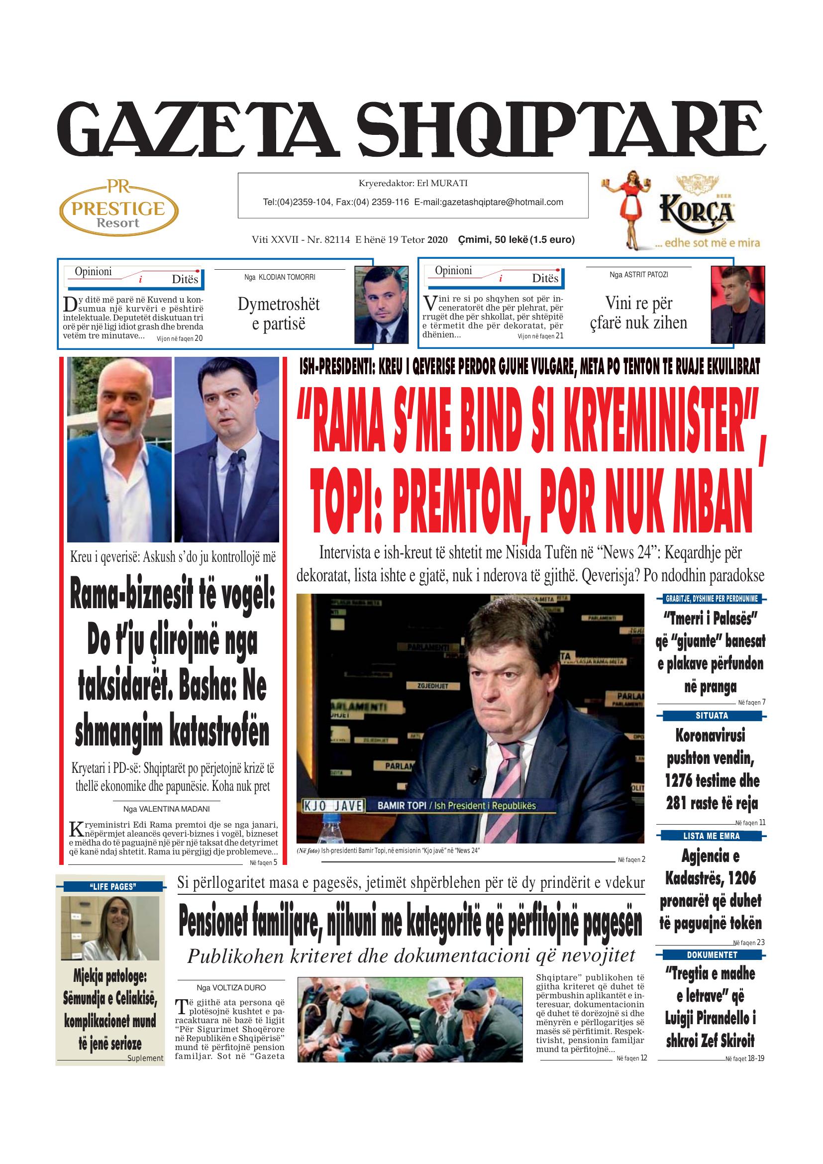 Gazeta Shqiptare 2020-10-19