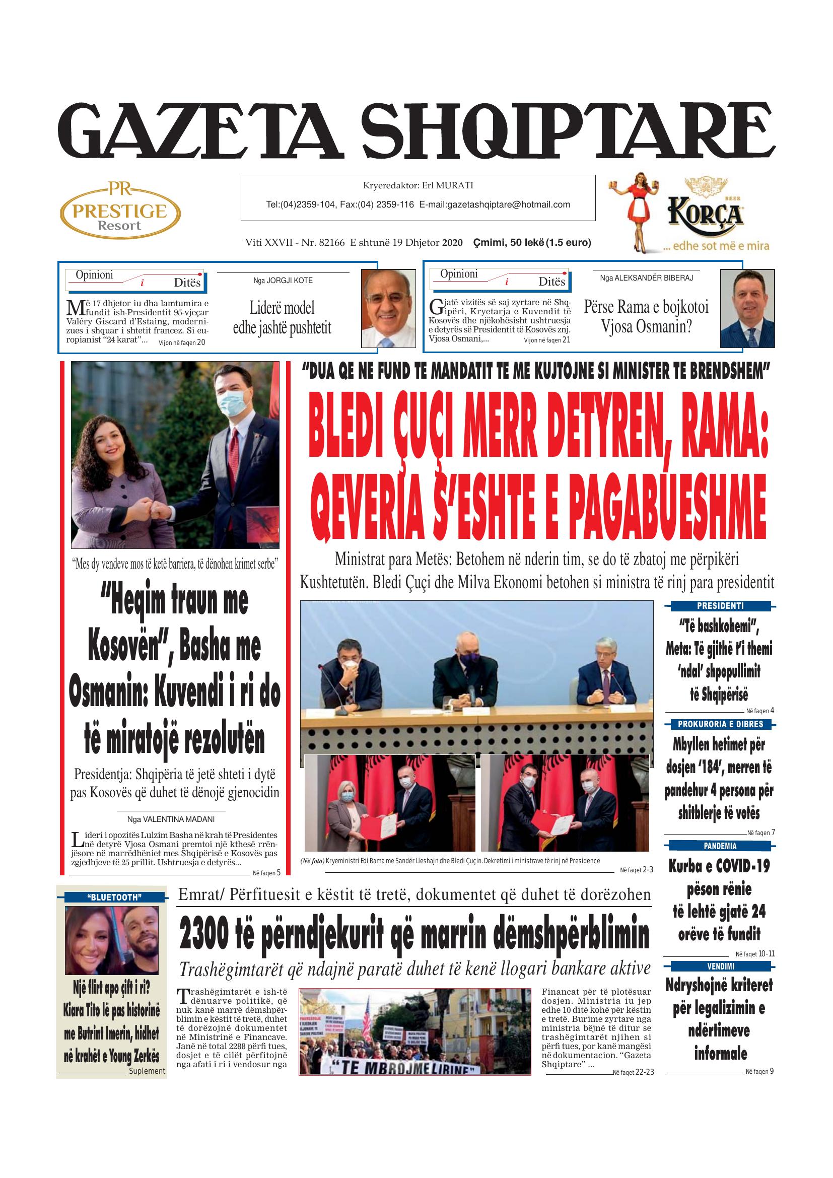 Gazeta Shqiptare 2020-12-19