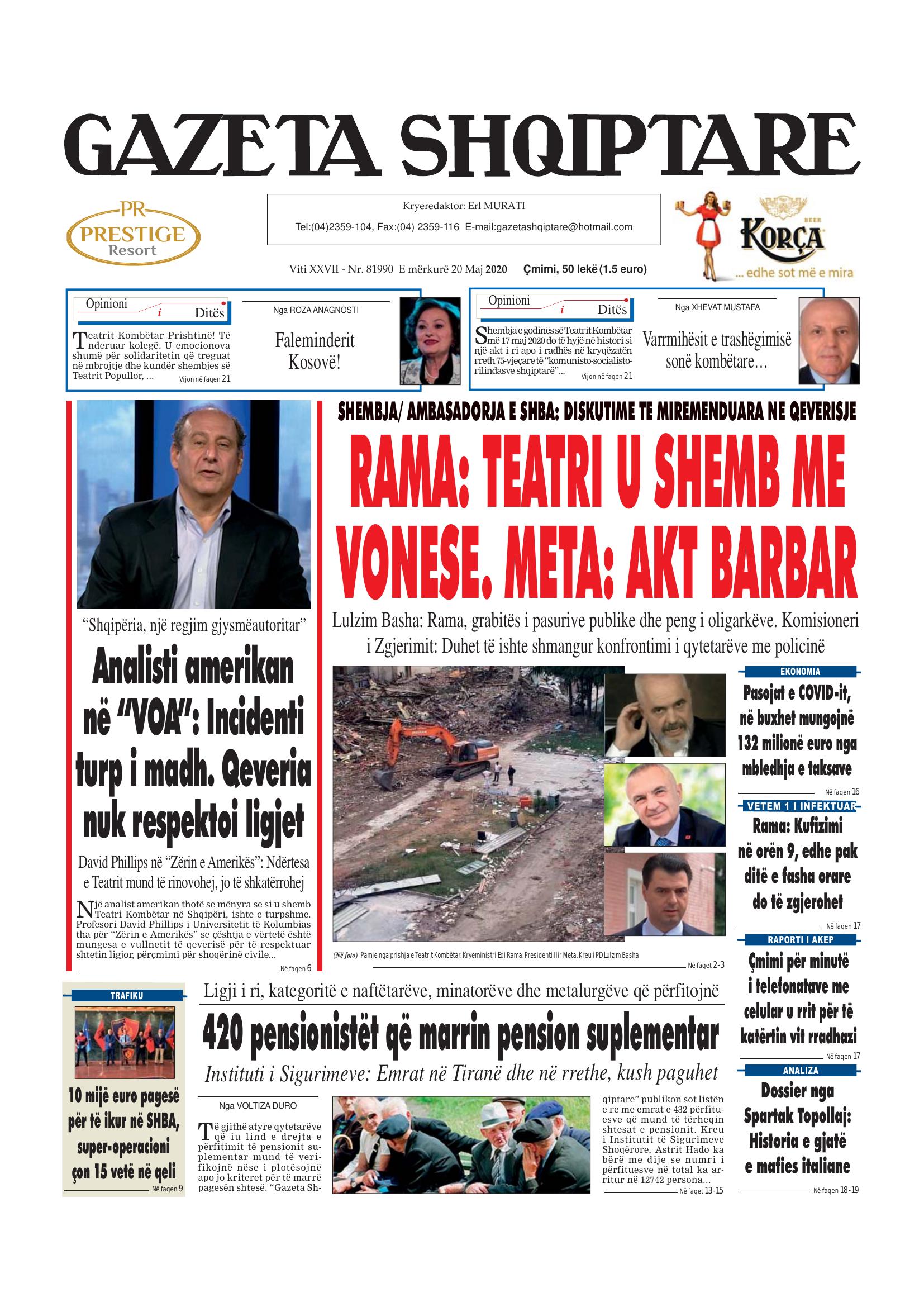 Gazeta Shqiptare 2020-05-20