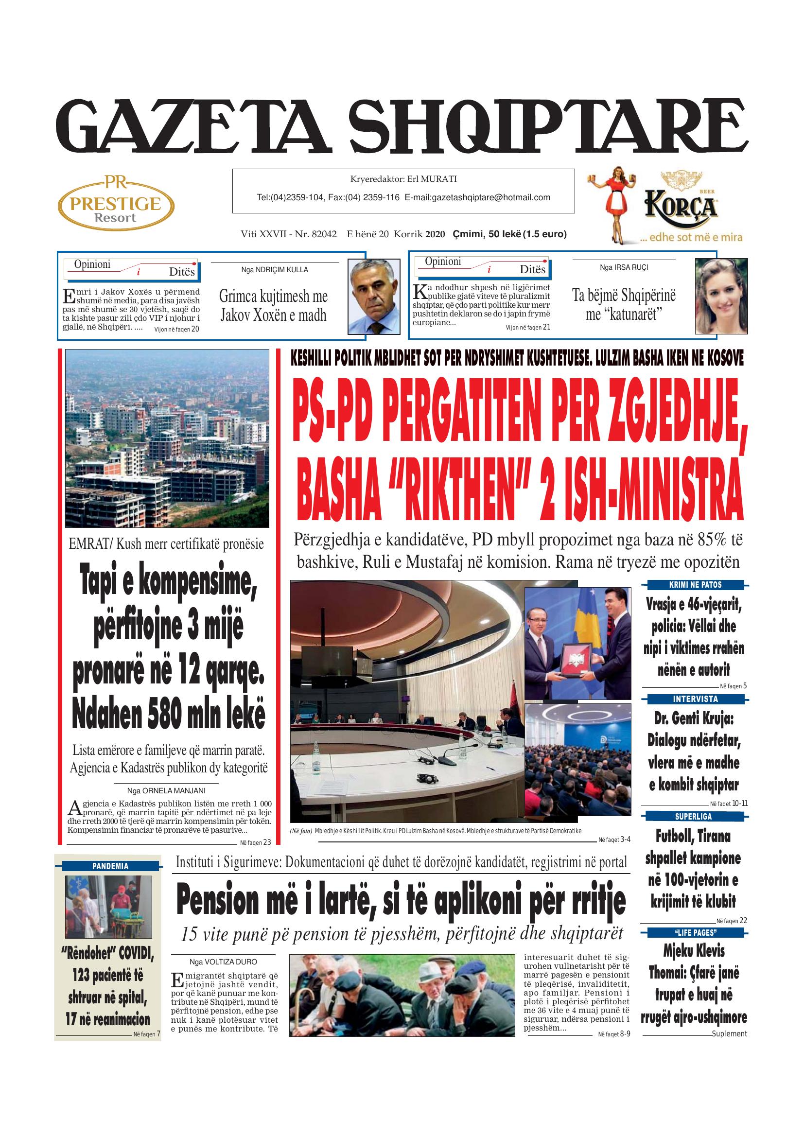 Gazeta Shqiptare 2020-07-20