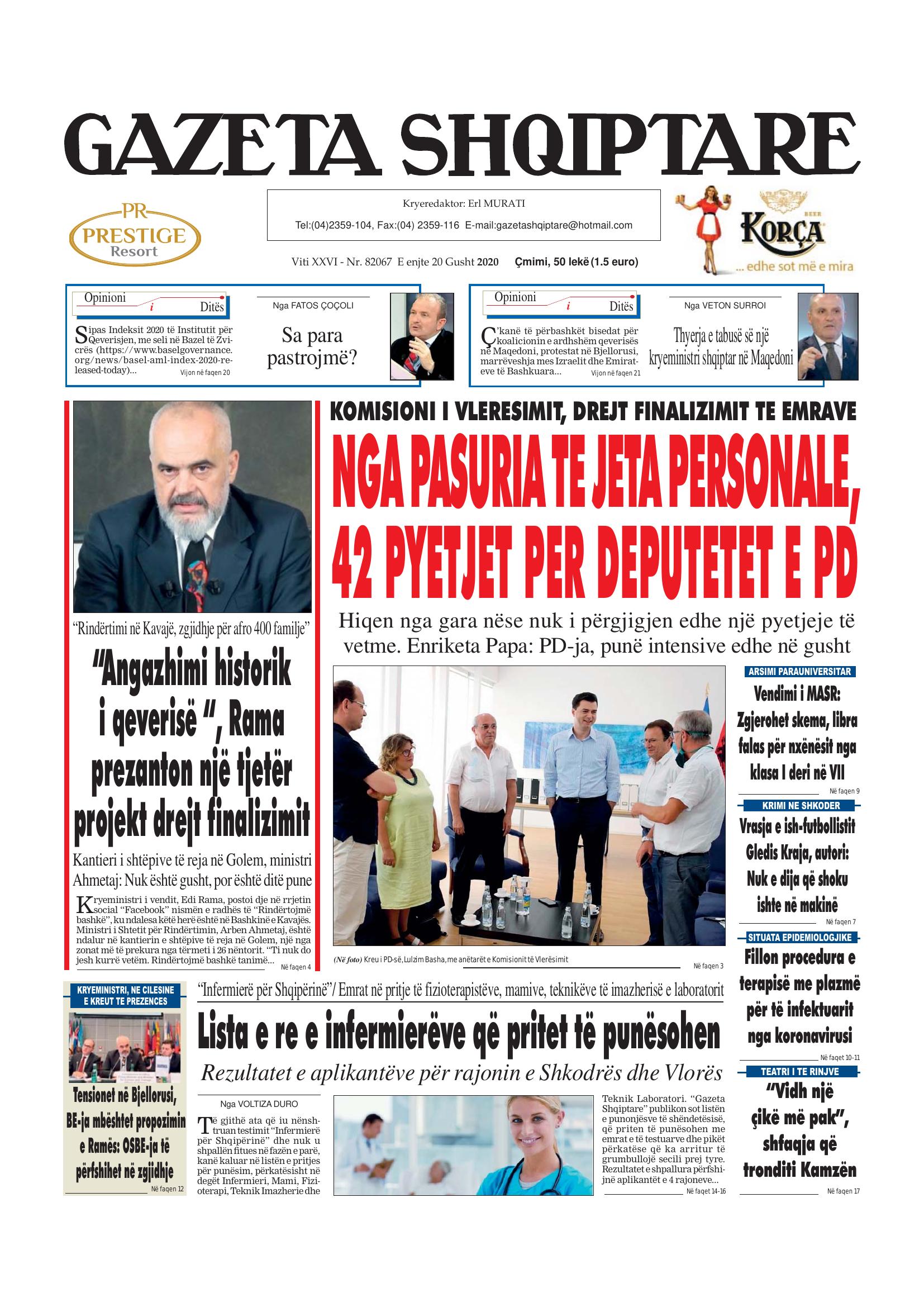 Gazeta Shqiptare 2020-08-20
