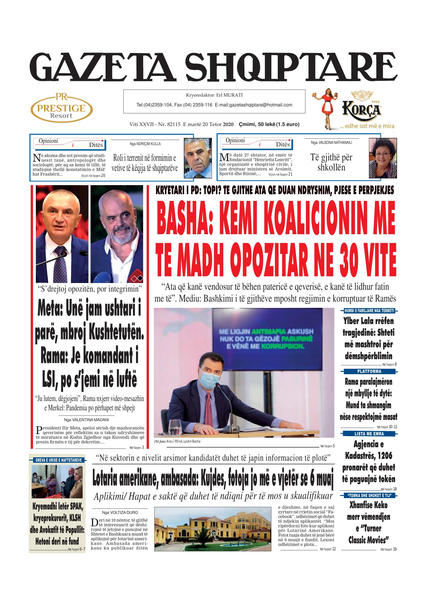 Gazeta Shqiptare 2020-10-20