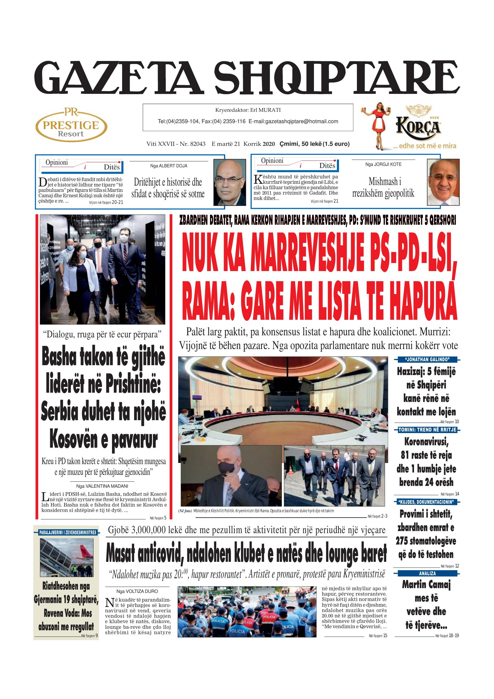 Gazeta Shqiptare 2020-07-21