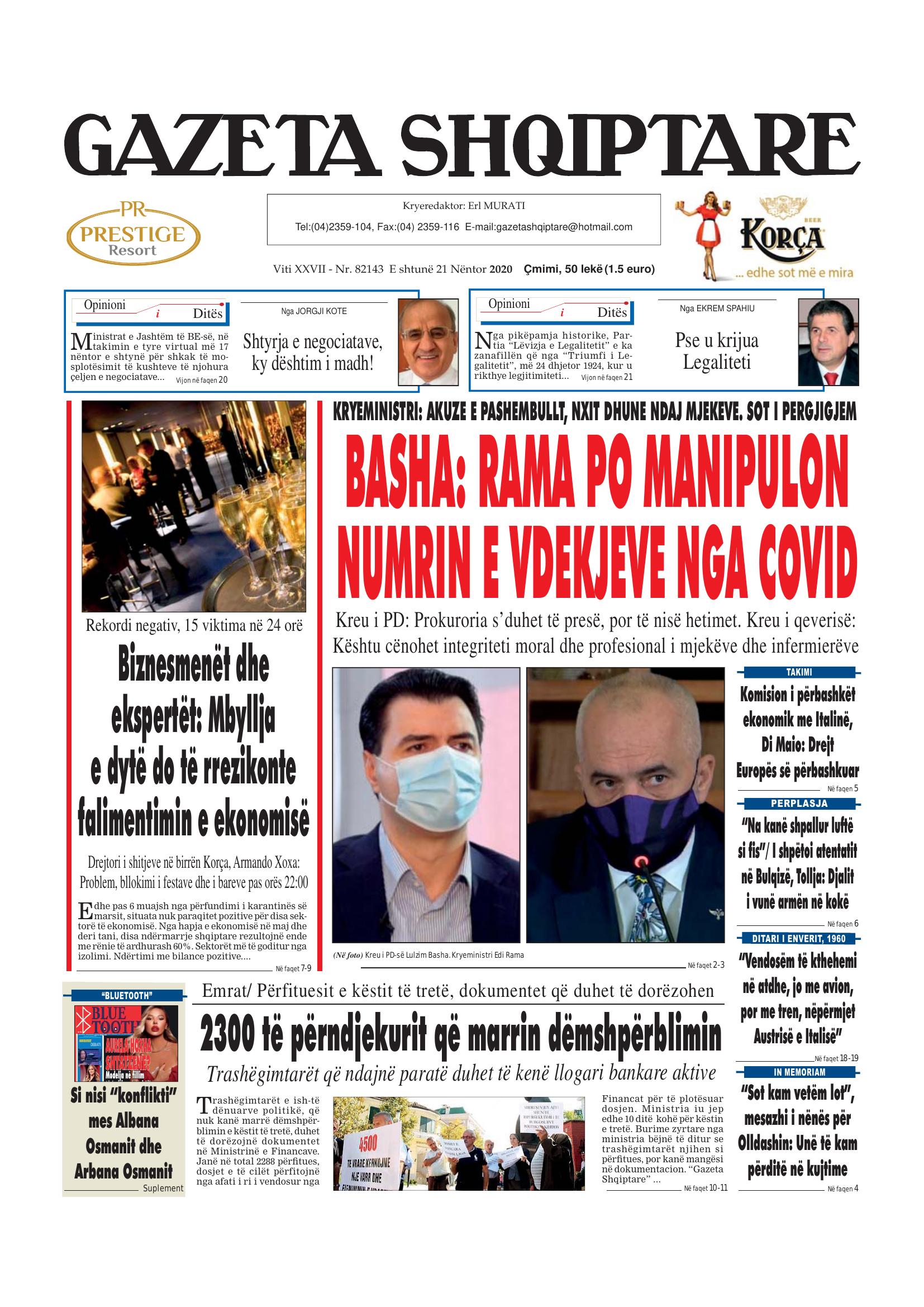 Gazeta Shqiptare 2020-11-21