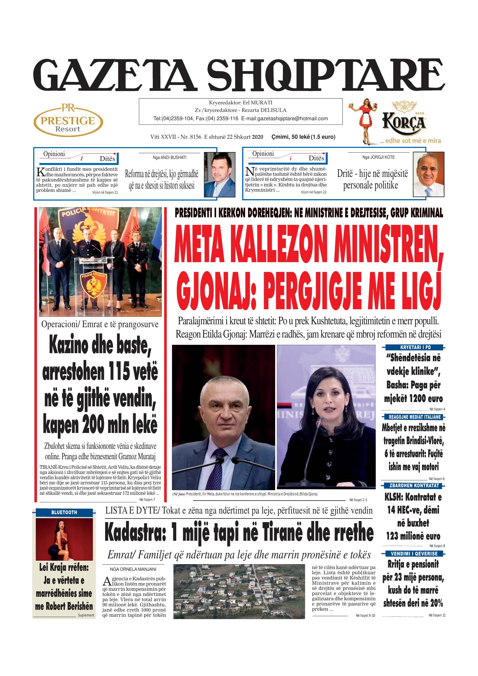 Gazeta Shqiptare 2020-02-22