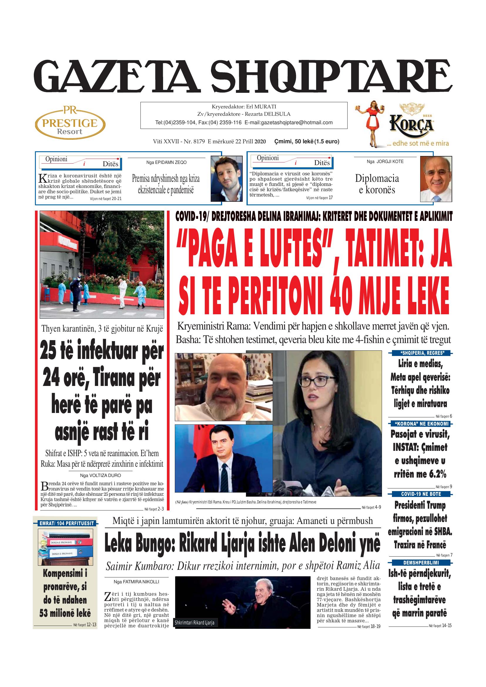 Gazeta Shqiptare 2020-04-22