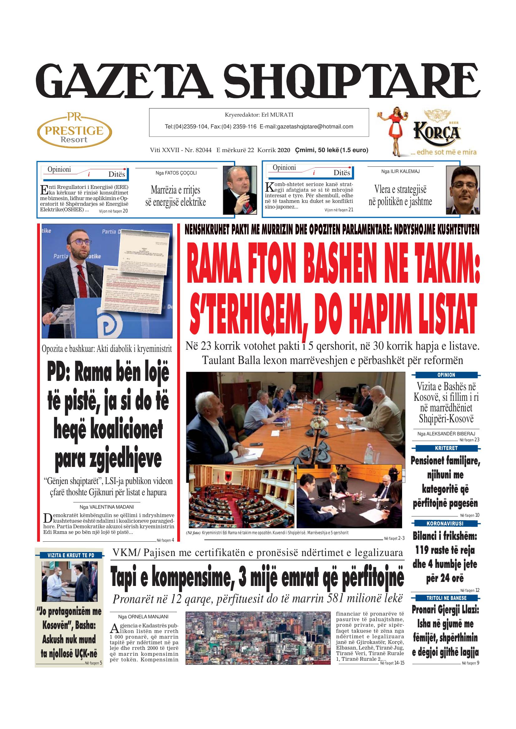 Gazeta Shqiptare 2020-07-22