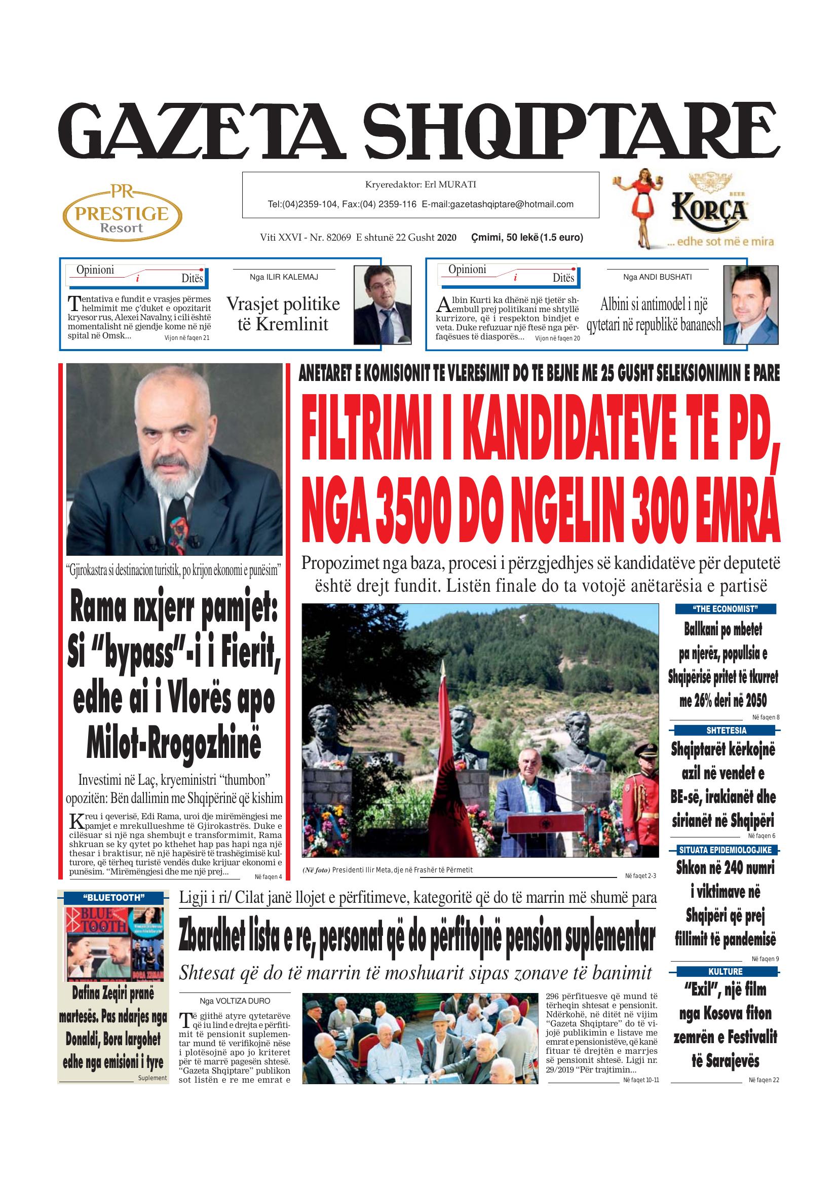 Gazeta Shqiptare 2020-08-22