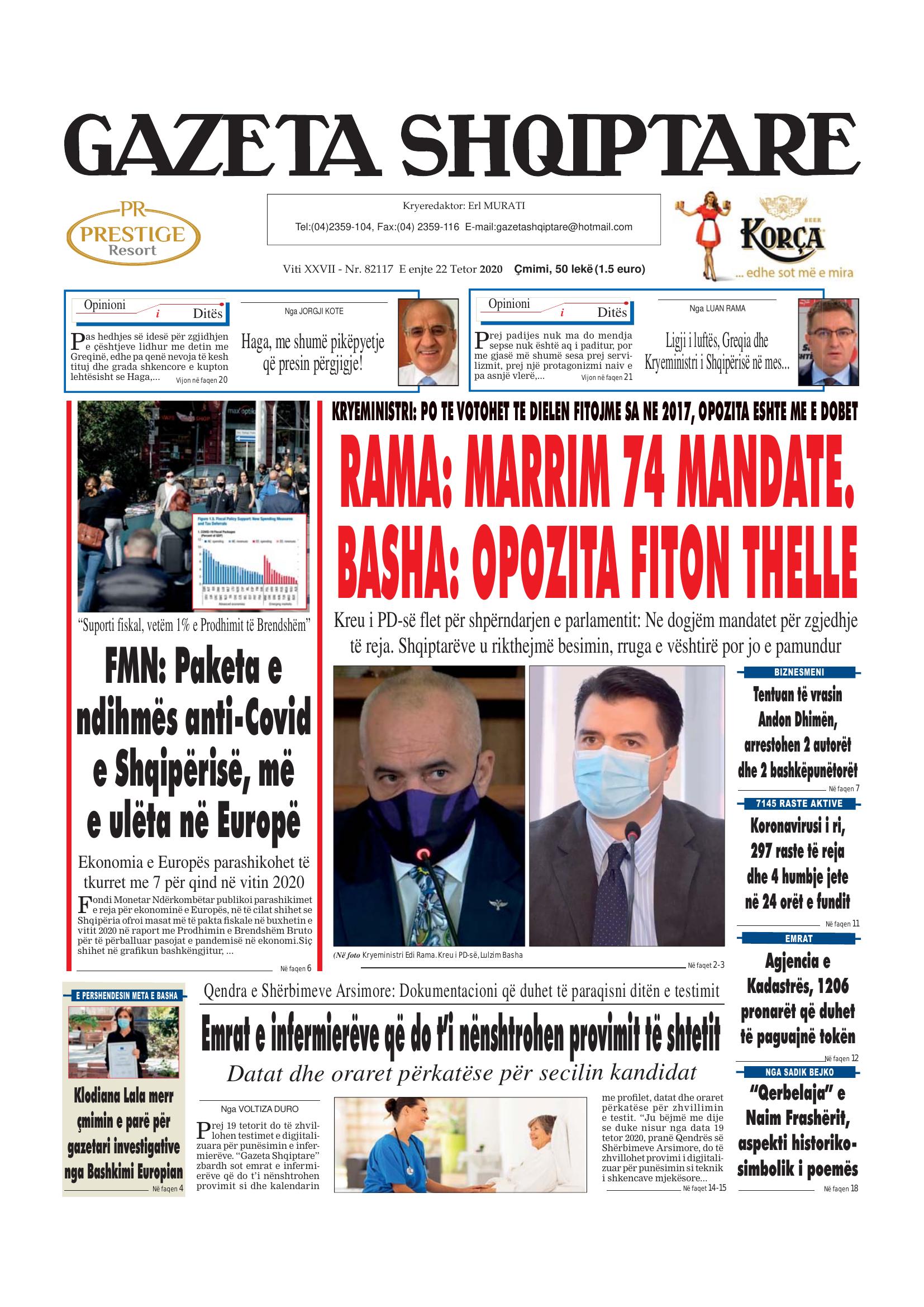 Gazeta Shqiptare 2020-10-22