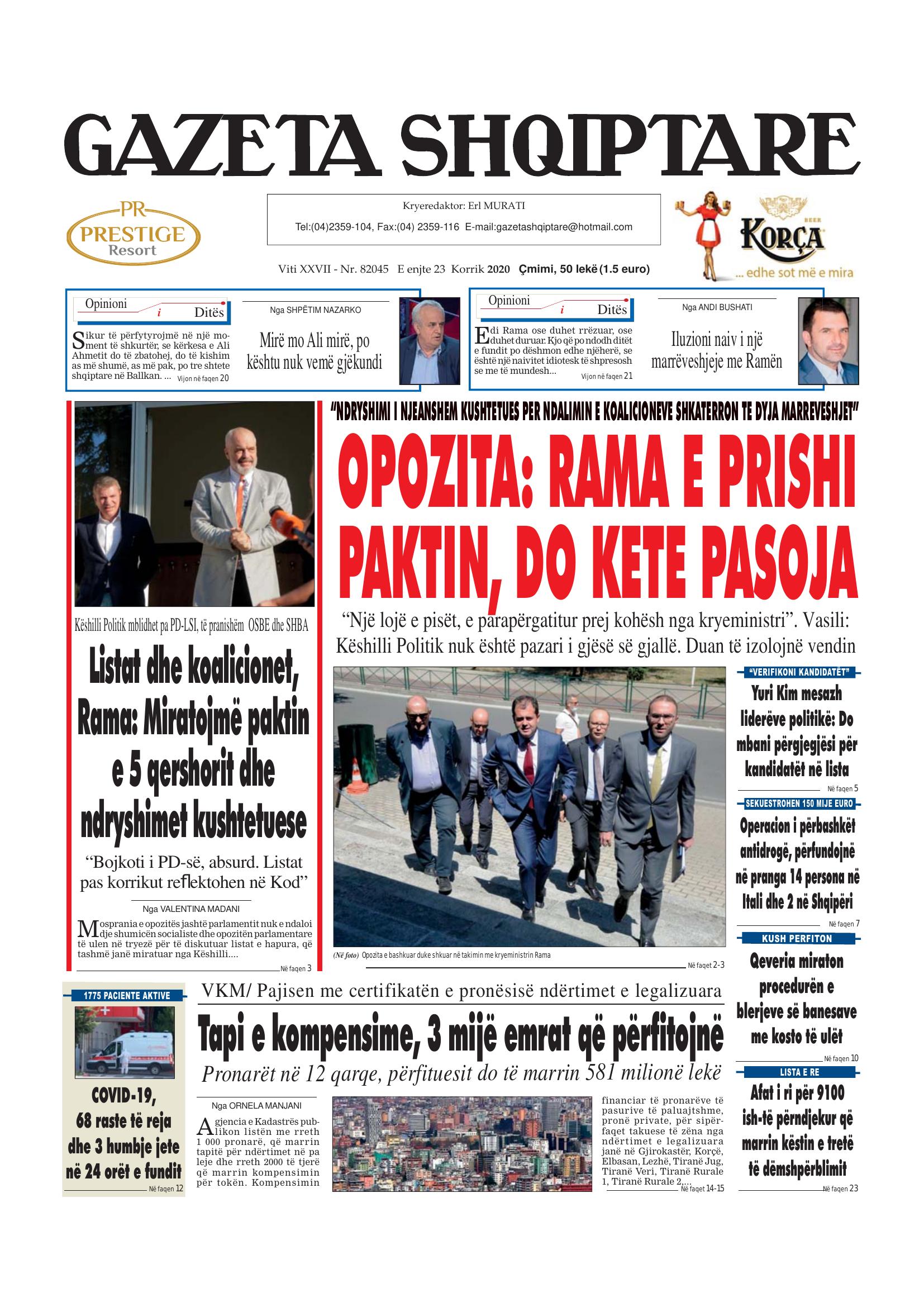 Gazeta Shqiptare 2020-07-23