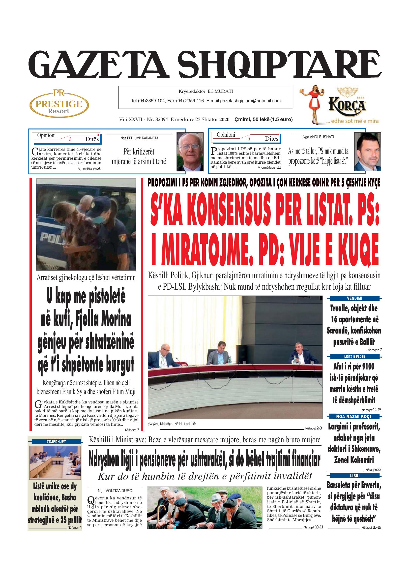 Gazeta Shqiptare 2020-09-23
