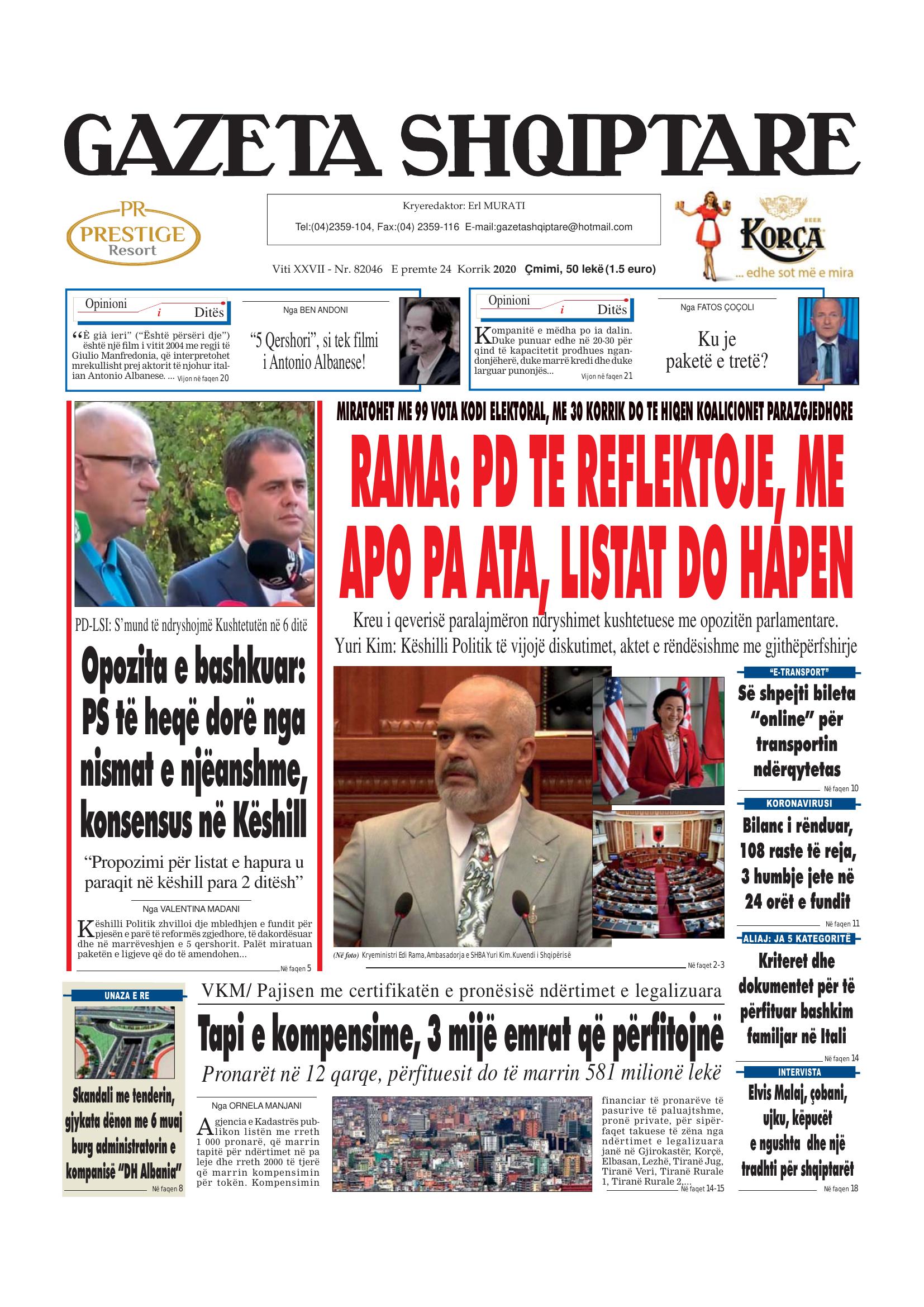 Gazeta Shqiptare 2020-07-24