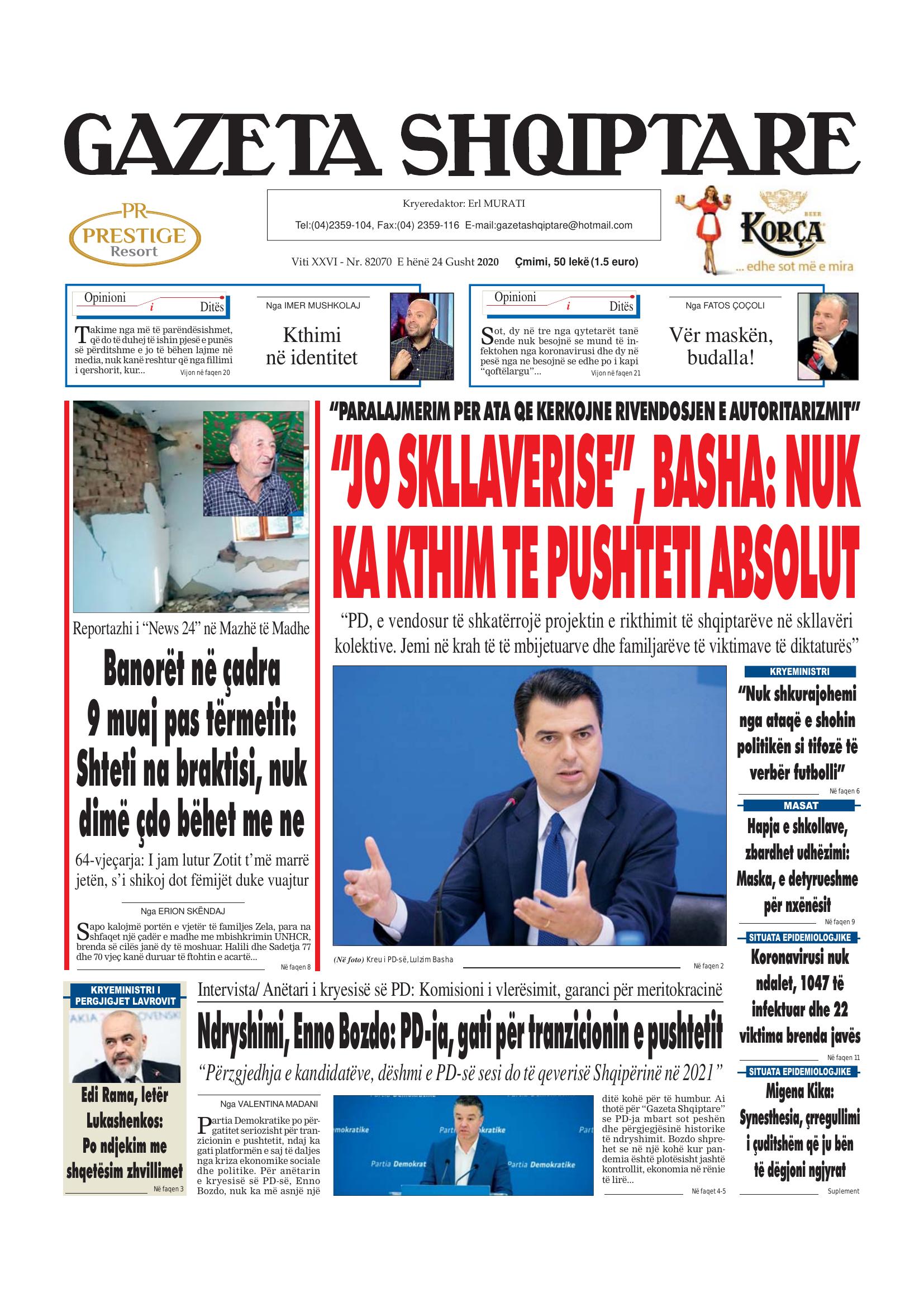 Gazeta Shqiptare 2020-08-24