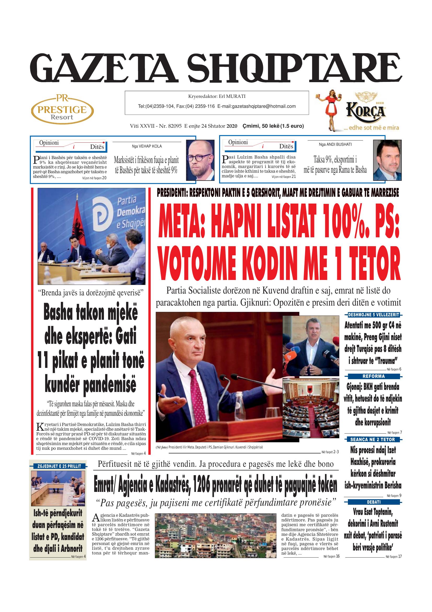 Gazeta Shqiptare 2020-09-24