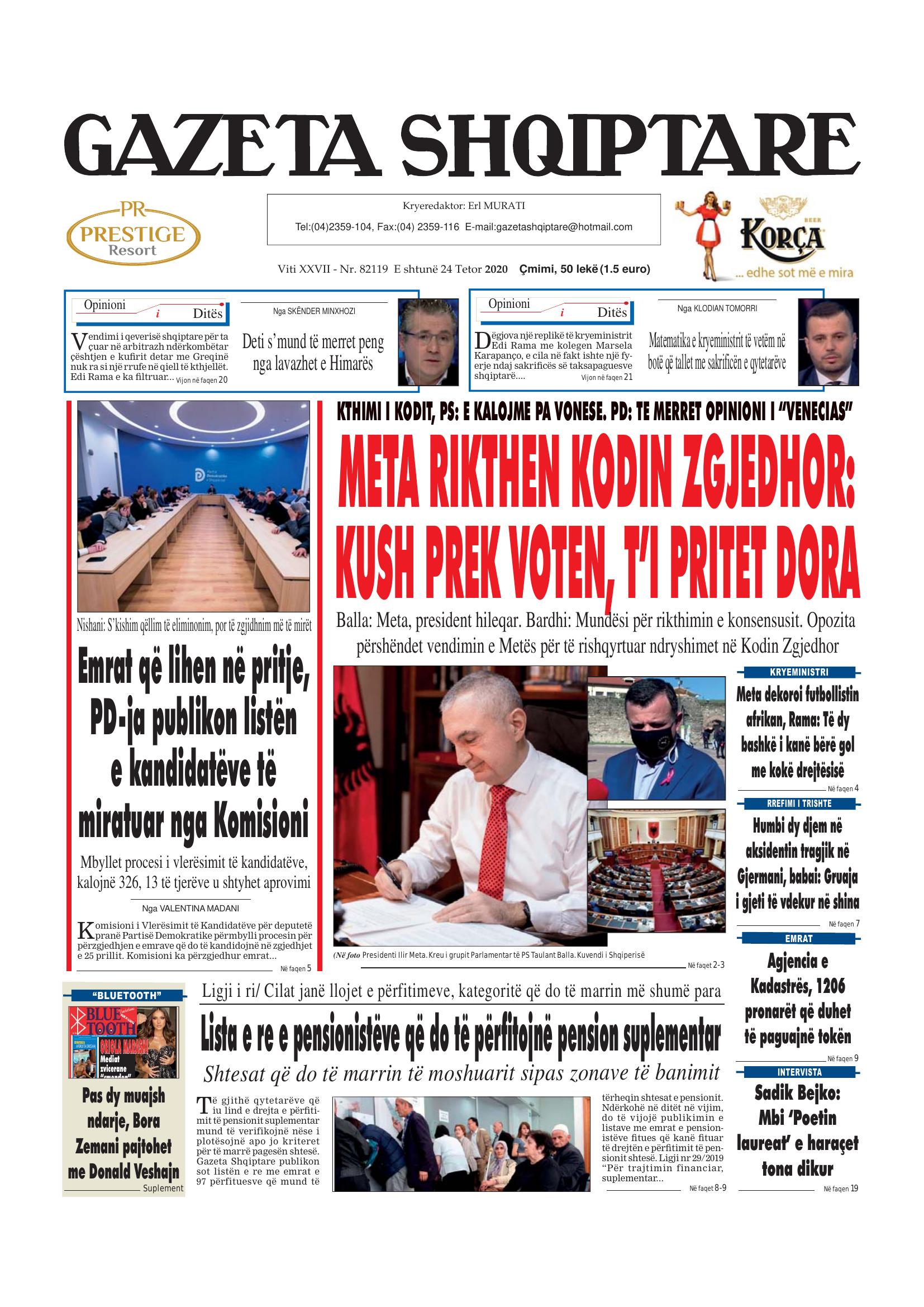 Gazeta Shqiptare 2020-10-24