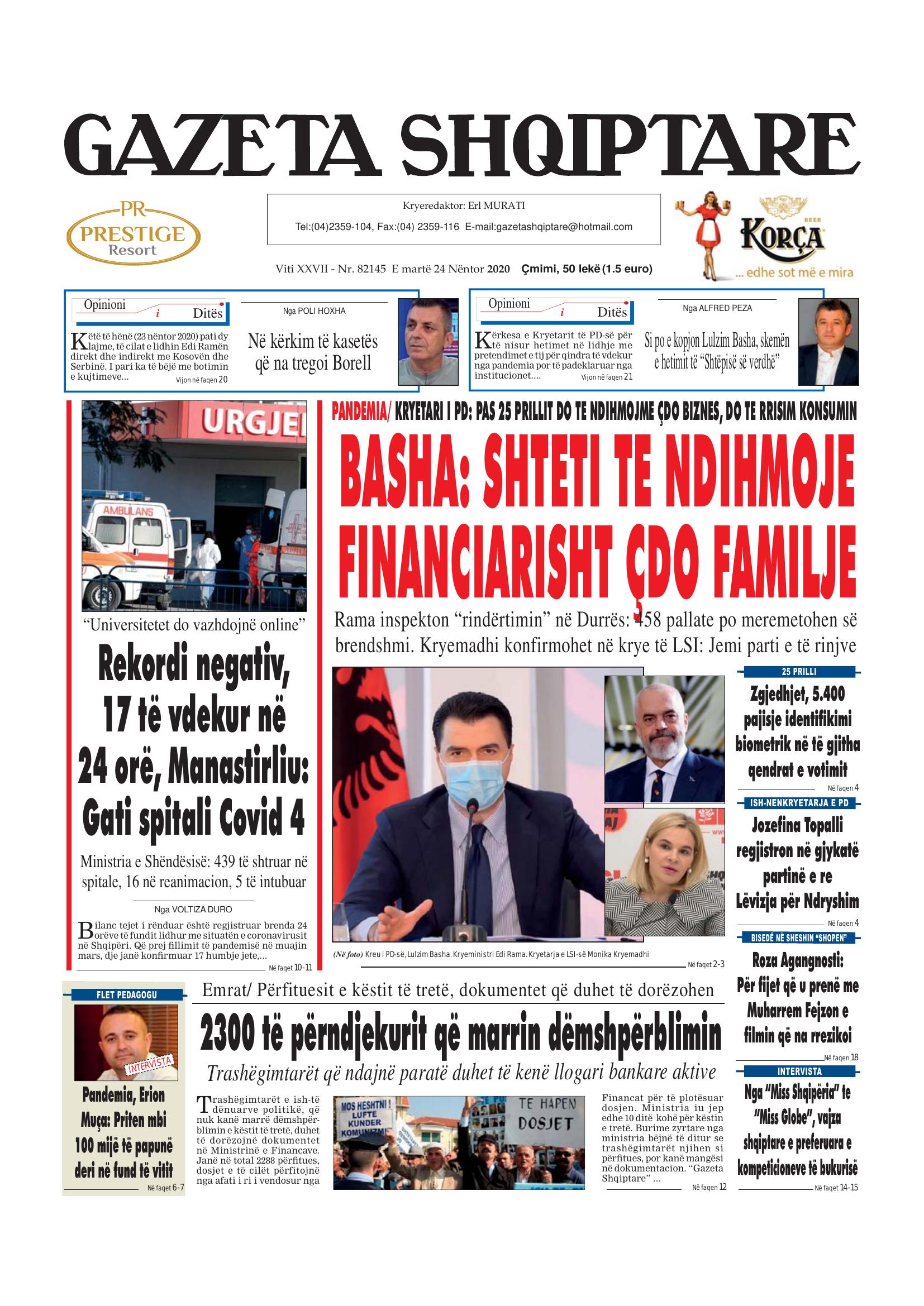 Gazeta Shqiptare 2020-11-24
