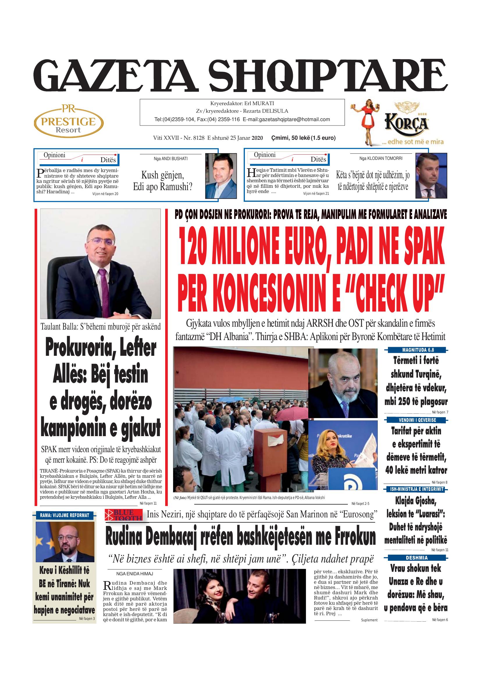 Gazeta Shqiptare 2020-01-25