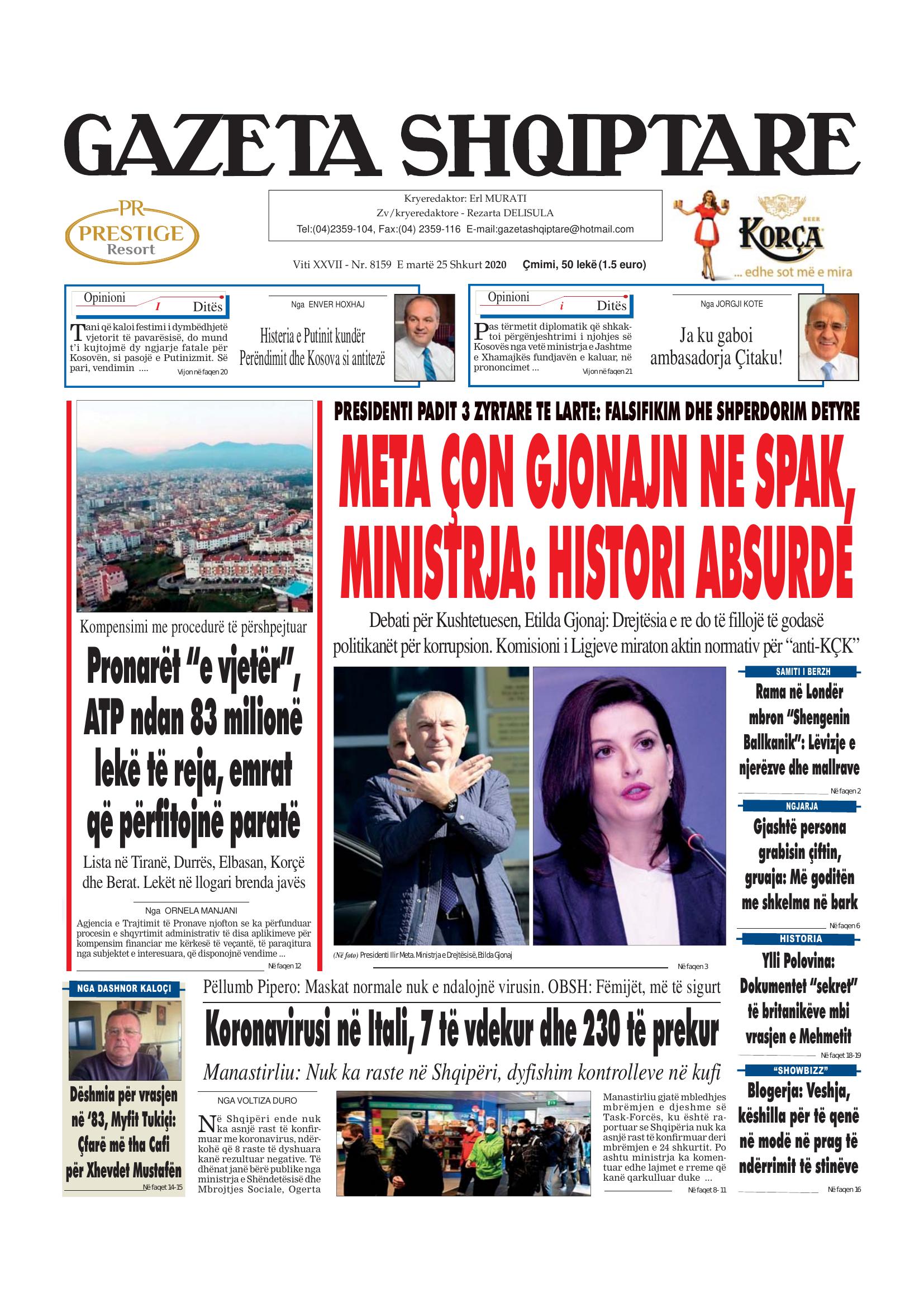 Gazeta Shqiptare 2020-02-25
