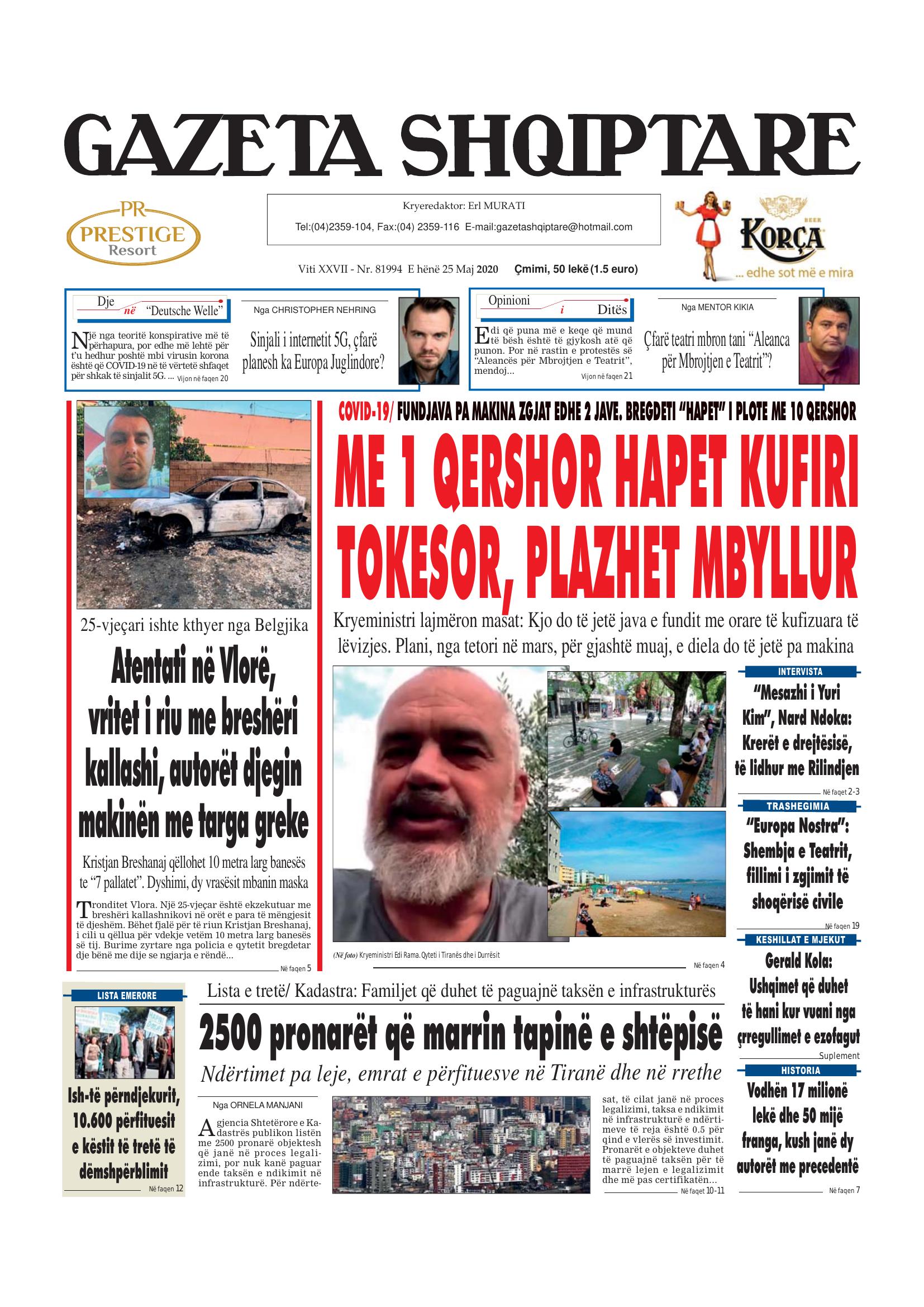 Gazeta Shqiptare 2020-05-25