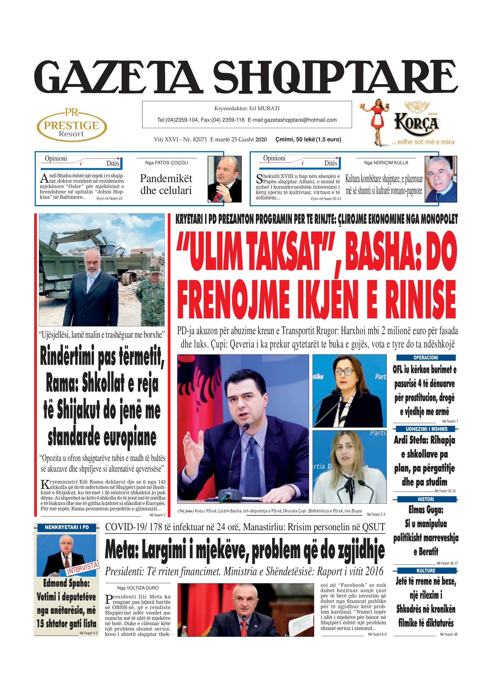 Gazeta Shqiptare 2020-08-25