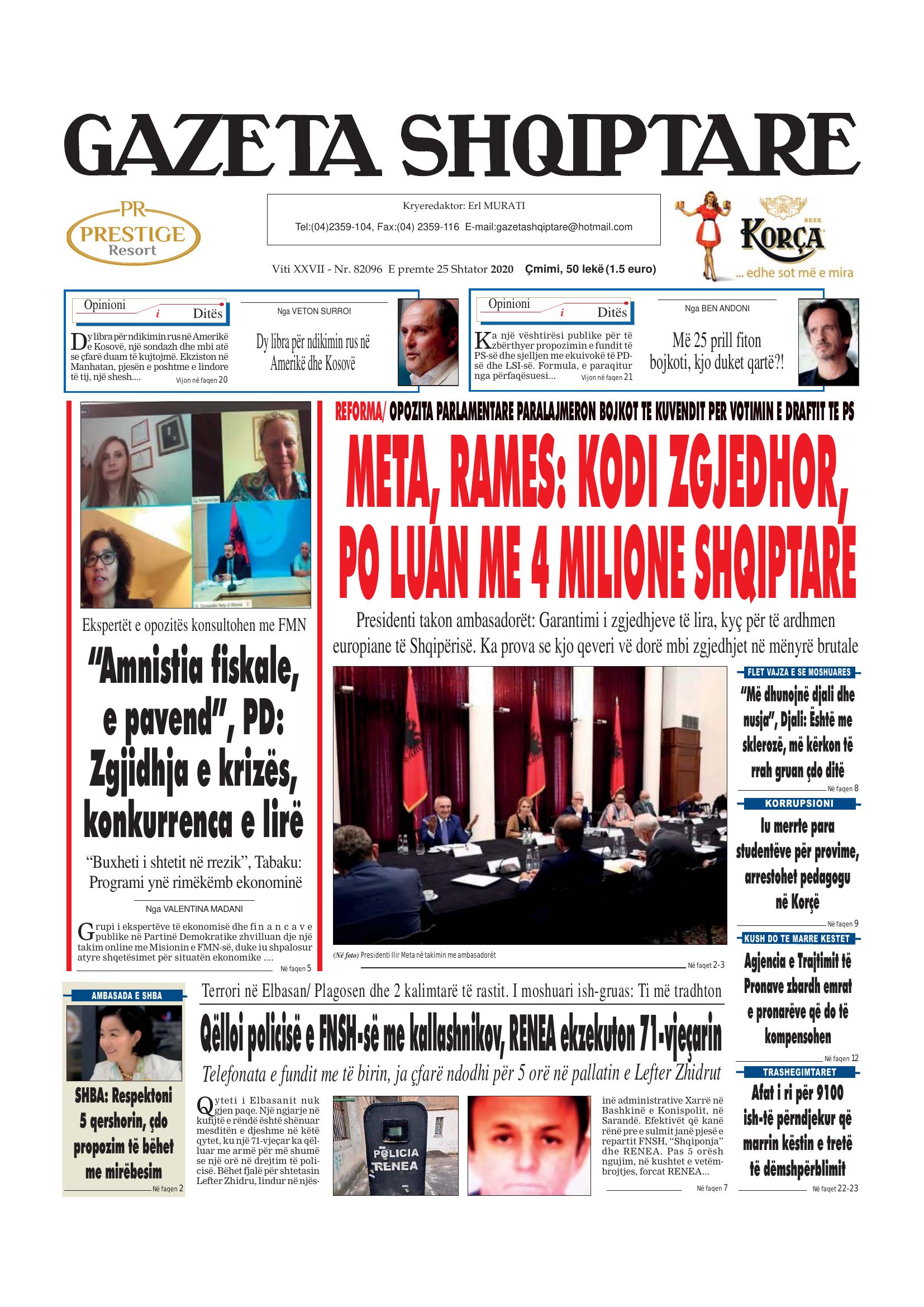 Gazeta Shqiptare 2020-09-25