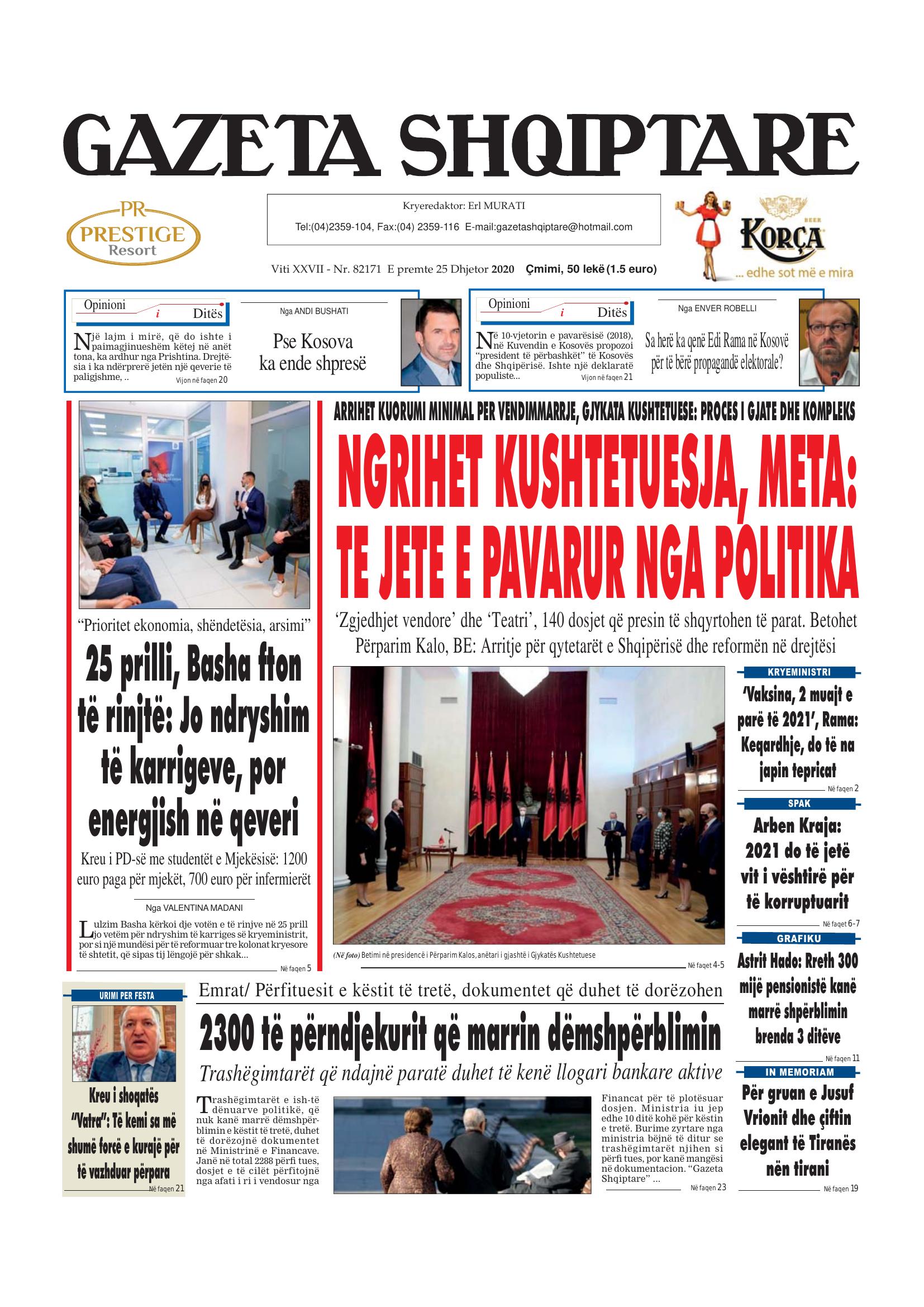 Gazeta Shqiptare 2020-12-25