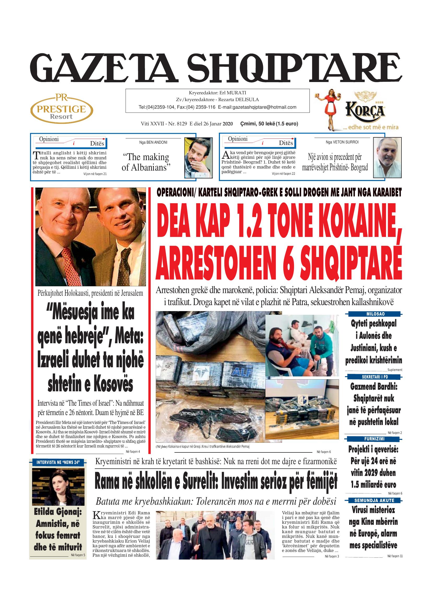 Gazeta Shqiptare 2020-01-26
