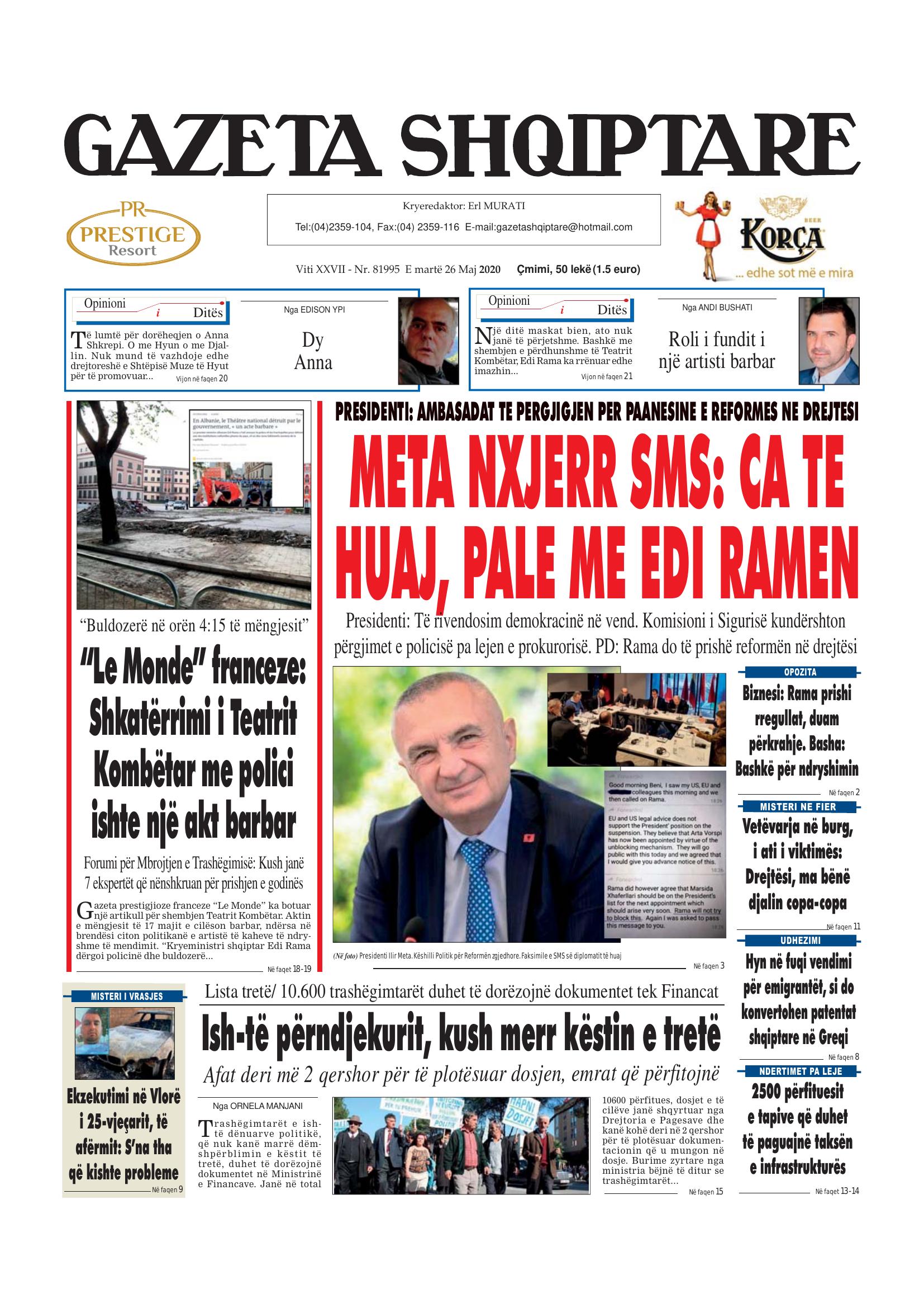 Gazeta Shqiptare 2020-05-26