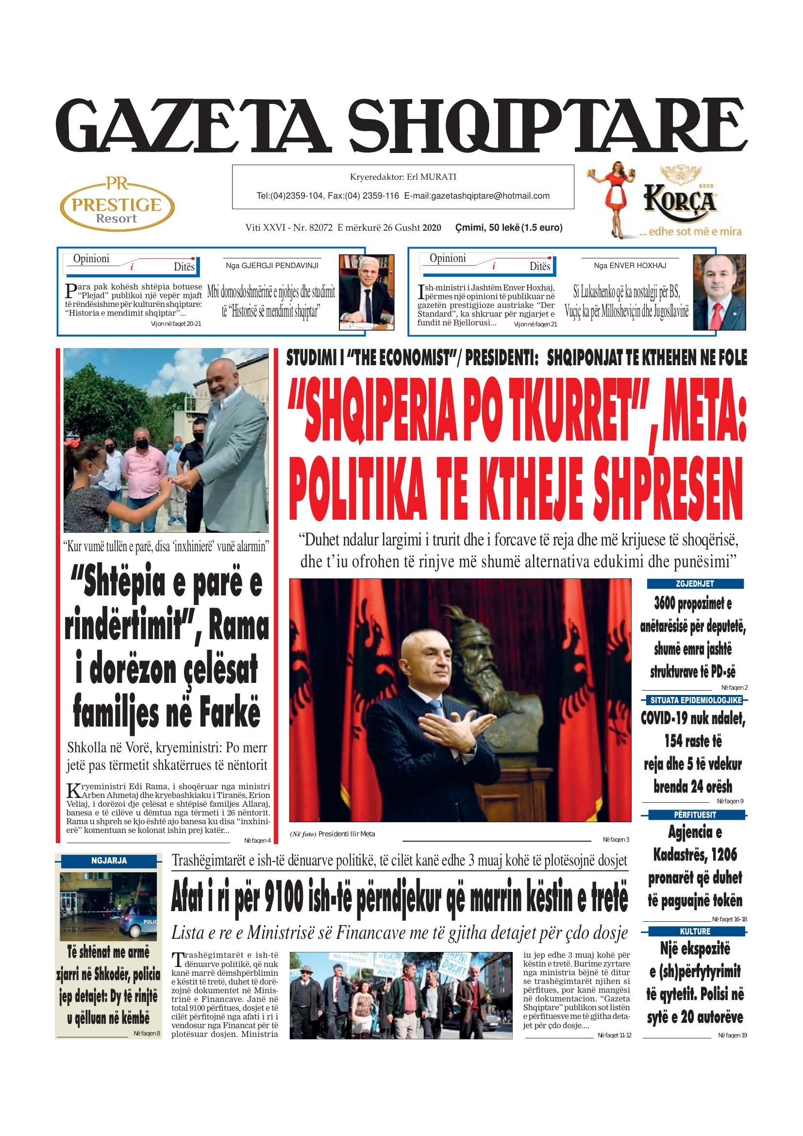 Gazeta Shqiptare 2020-08-26