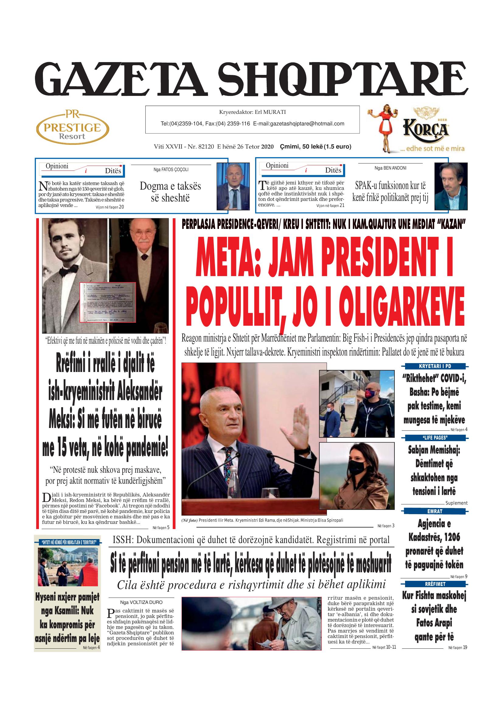 Gazeta Shqiptare 2020-10-26