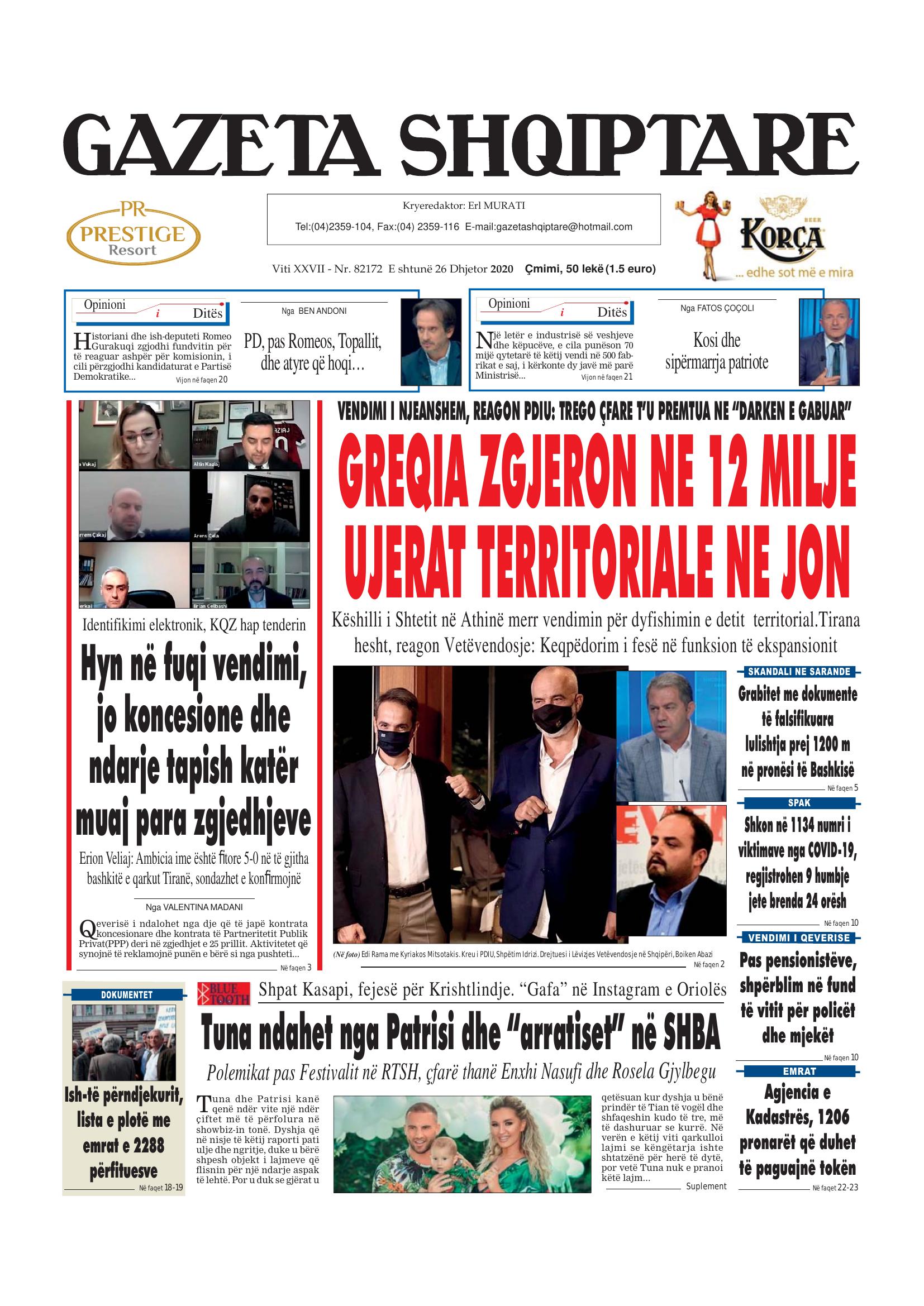 Gazeta Shqiptare 2020-12-26