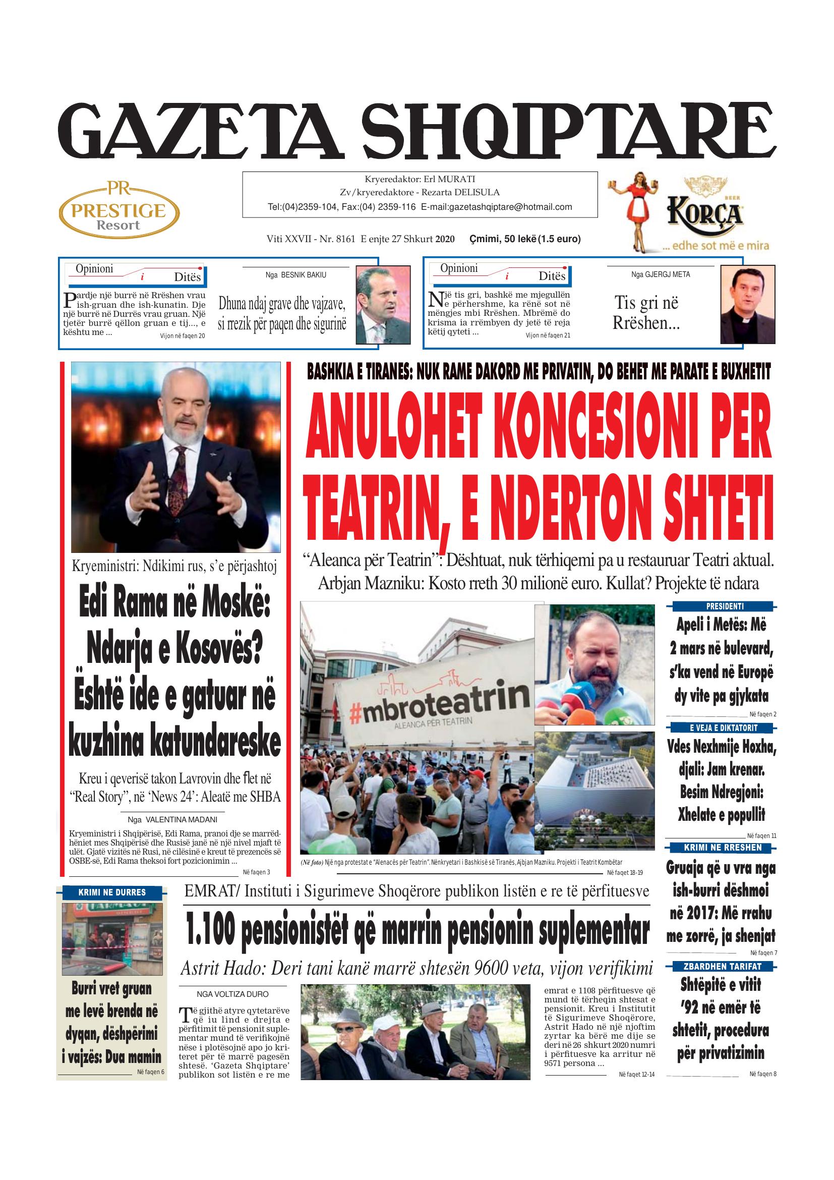 Gazeta Shqiptare 2020-02-27