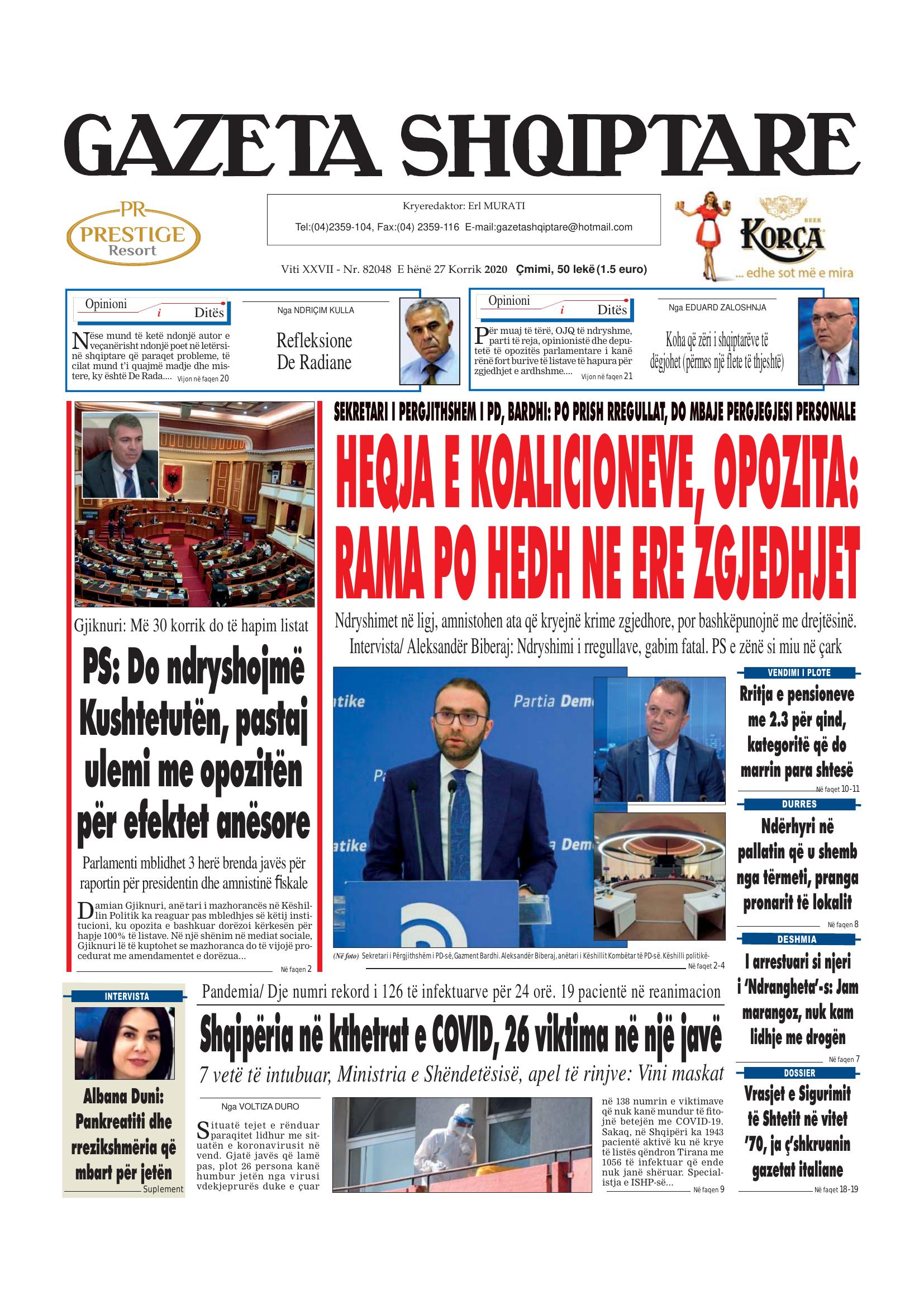 Gazeta Shqiptare 2020-07-27