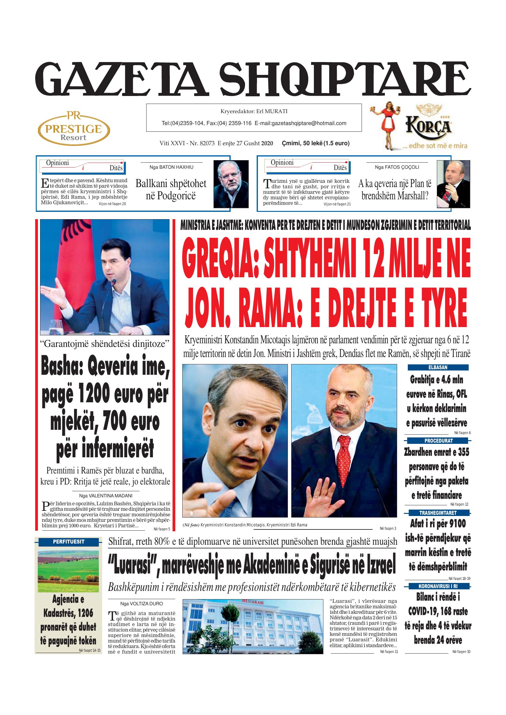 Gazeta Shqiptare 2020-08-27