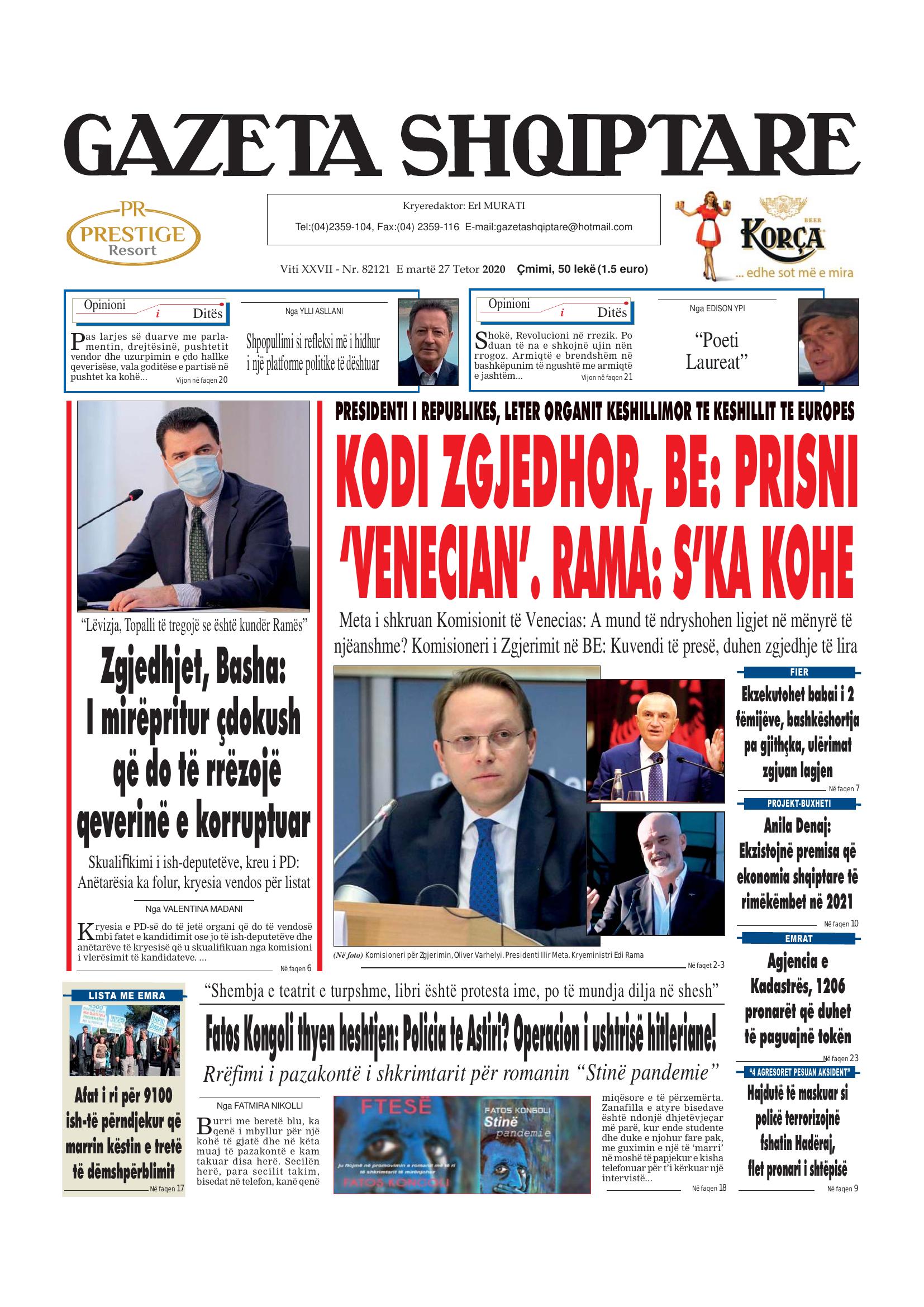 Gazeta Shqiptare 2020-10-27