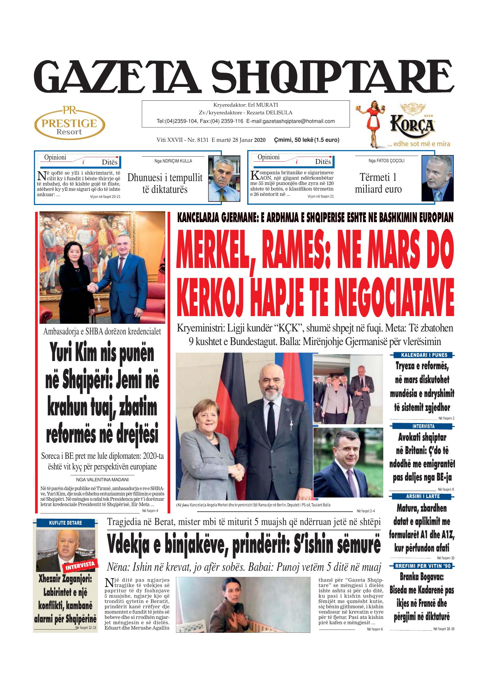 Gazeta Shqiptare 2020-01-28