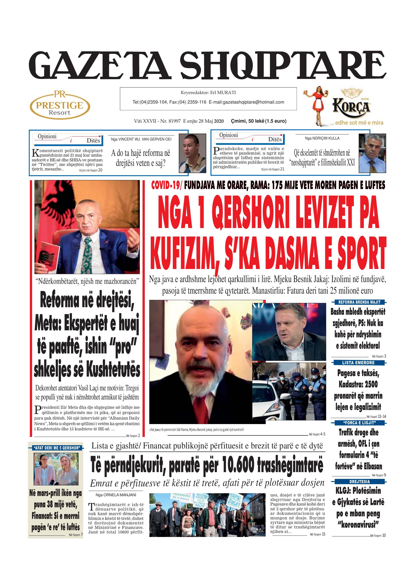 Gazeta Shqiptare 2020-05-28