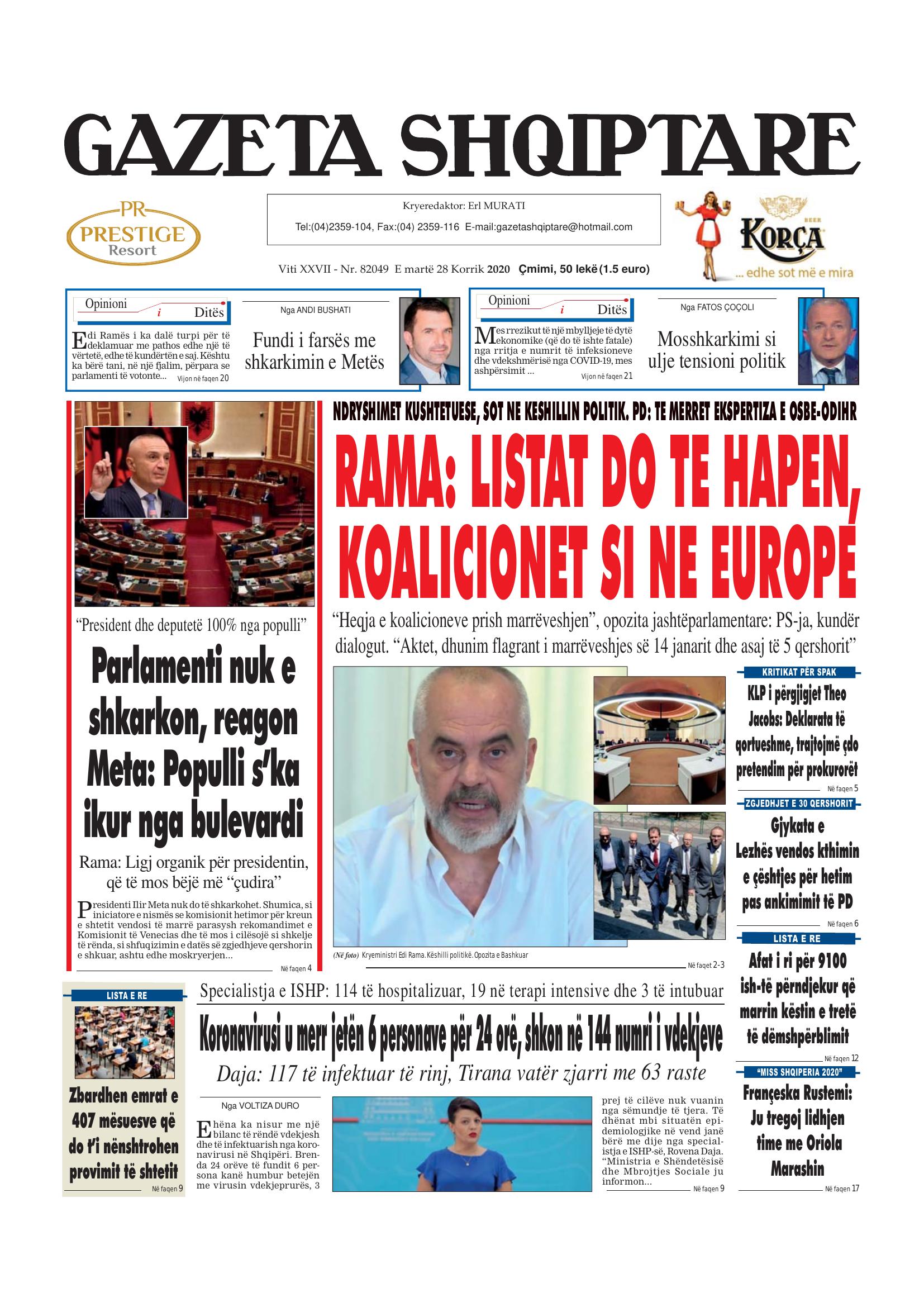 Gazeta Shqiptare 2020-07-28