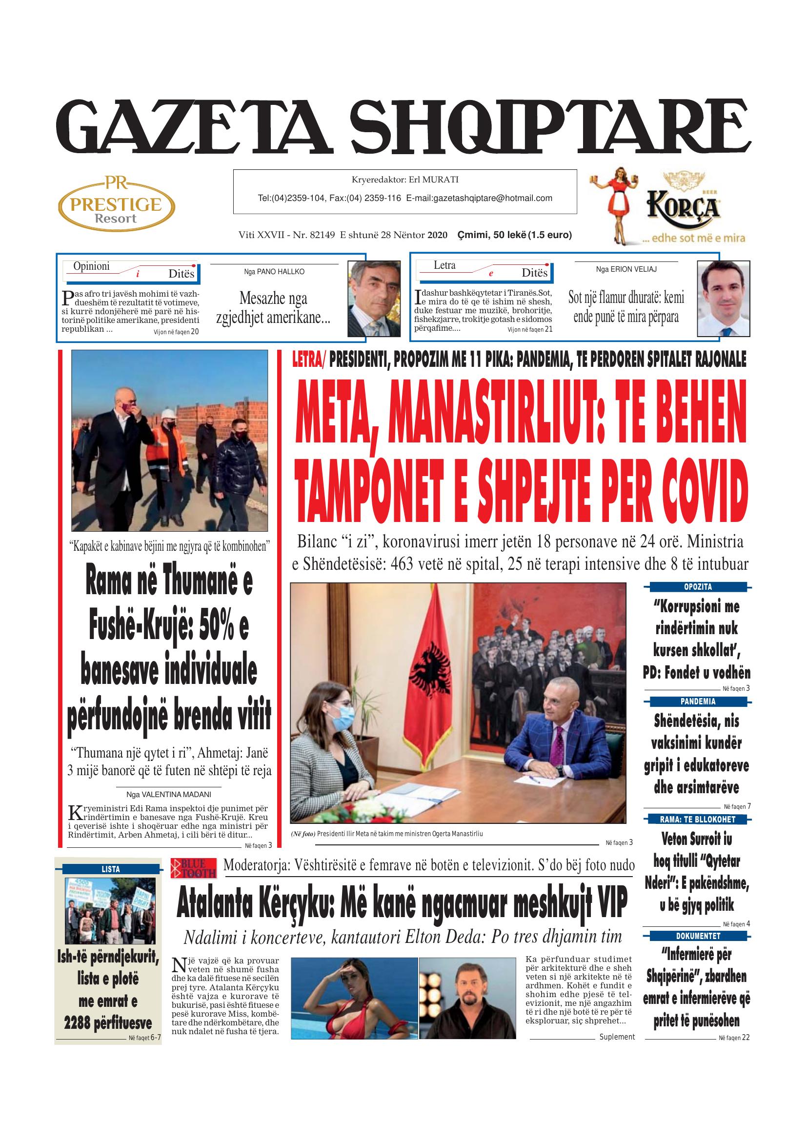 Gazeta Shqiptare 2020-11-28