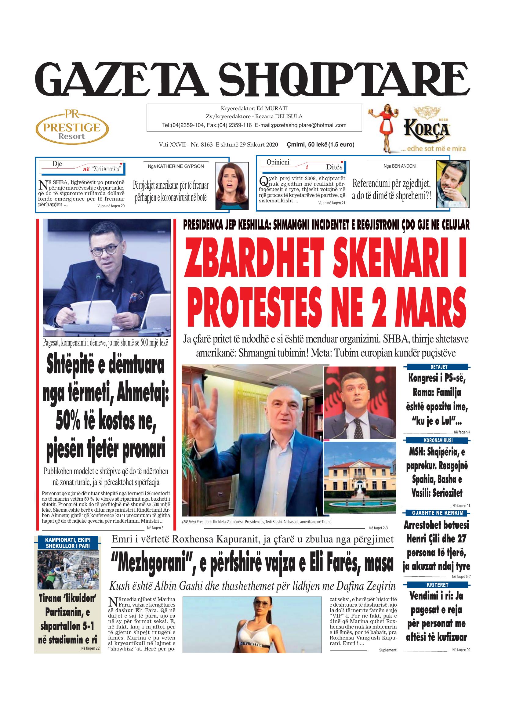 Gazeta Shqiptare 2020-02-29