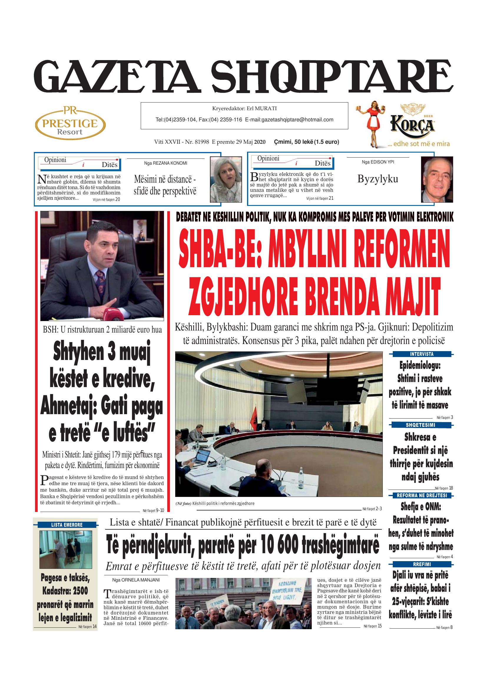 Gazeta Shqiptare 2020-05-29