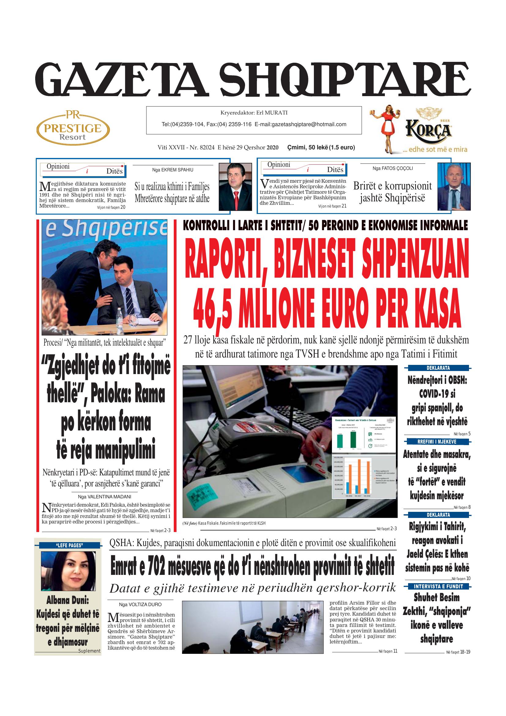 Gazeta Shqiptare 2020-06-29