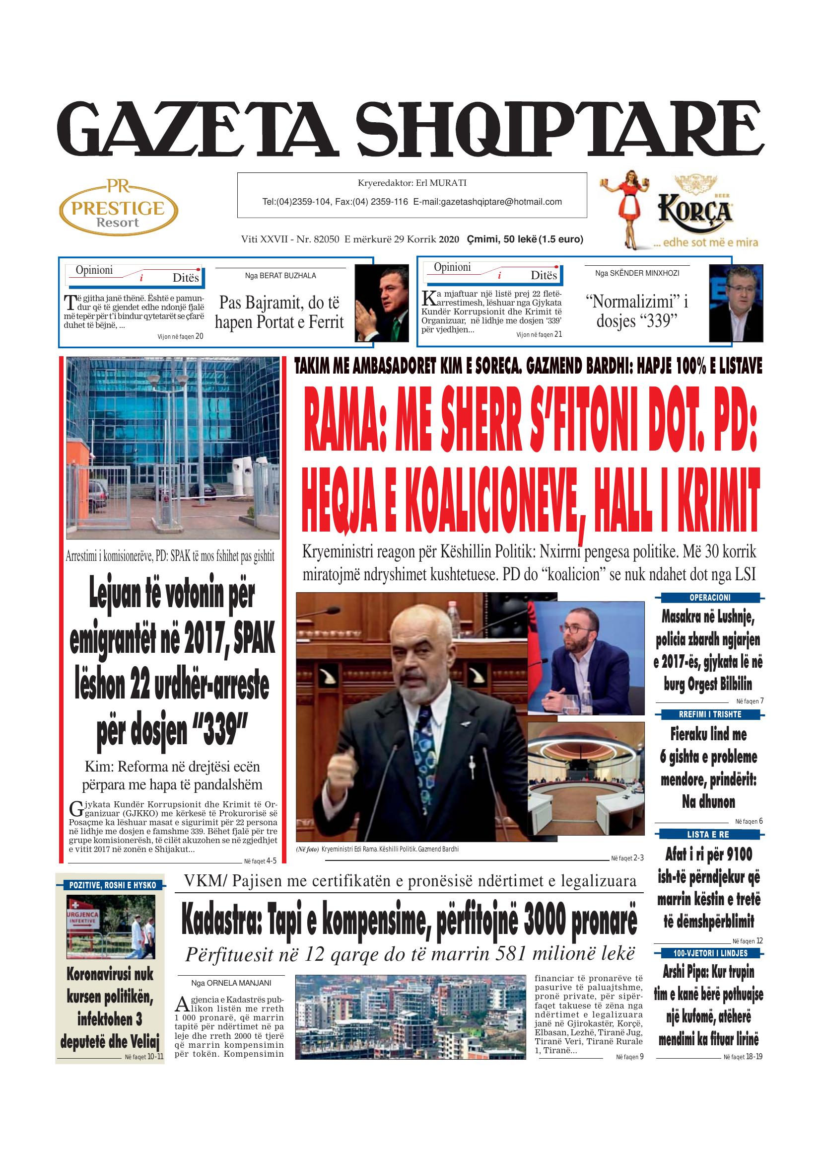 Gazeta Shqiptare 2020-07-29