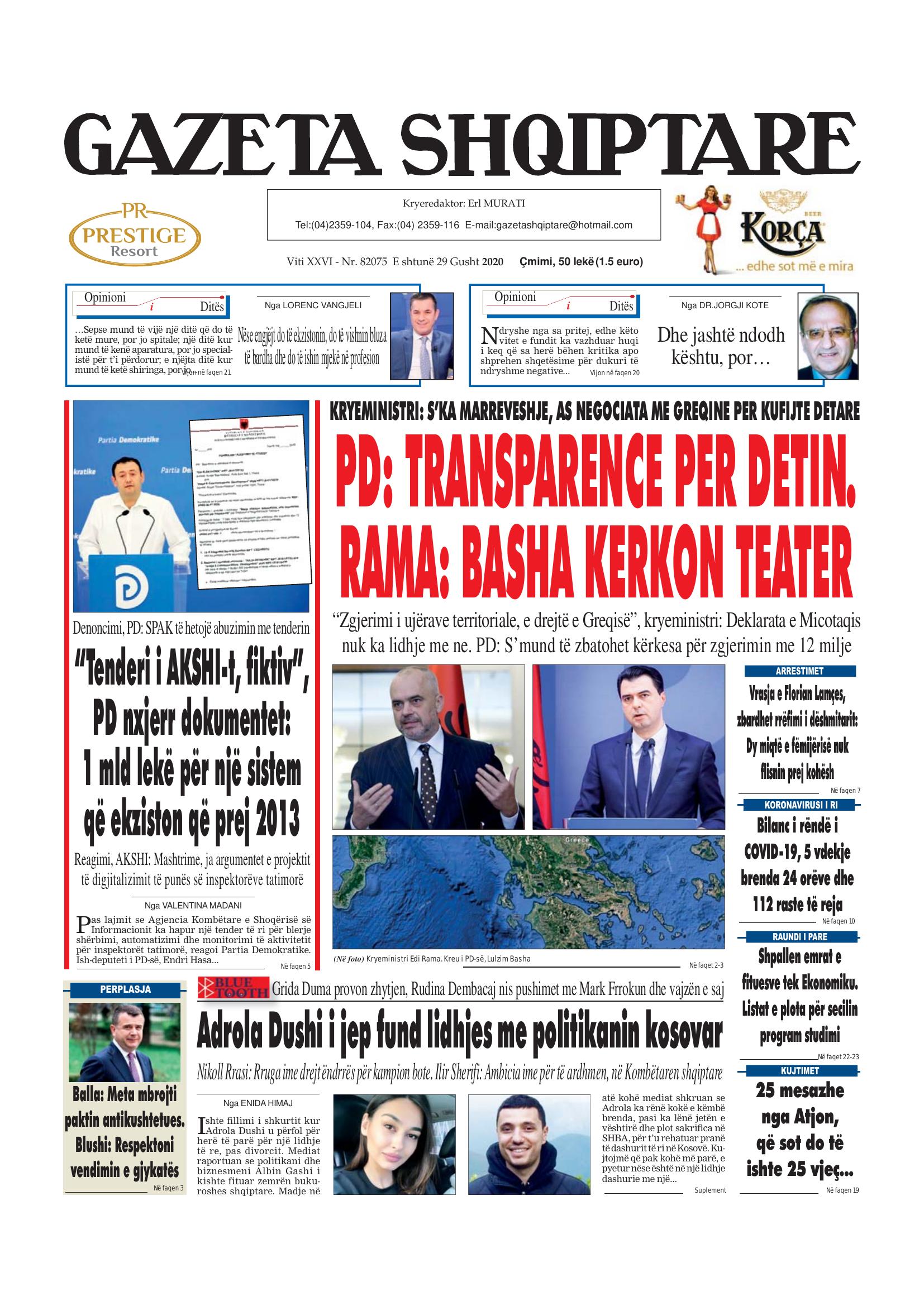 Gazeta Shqiptare 2020-08-29