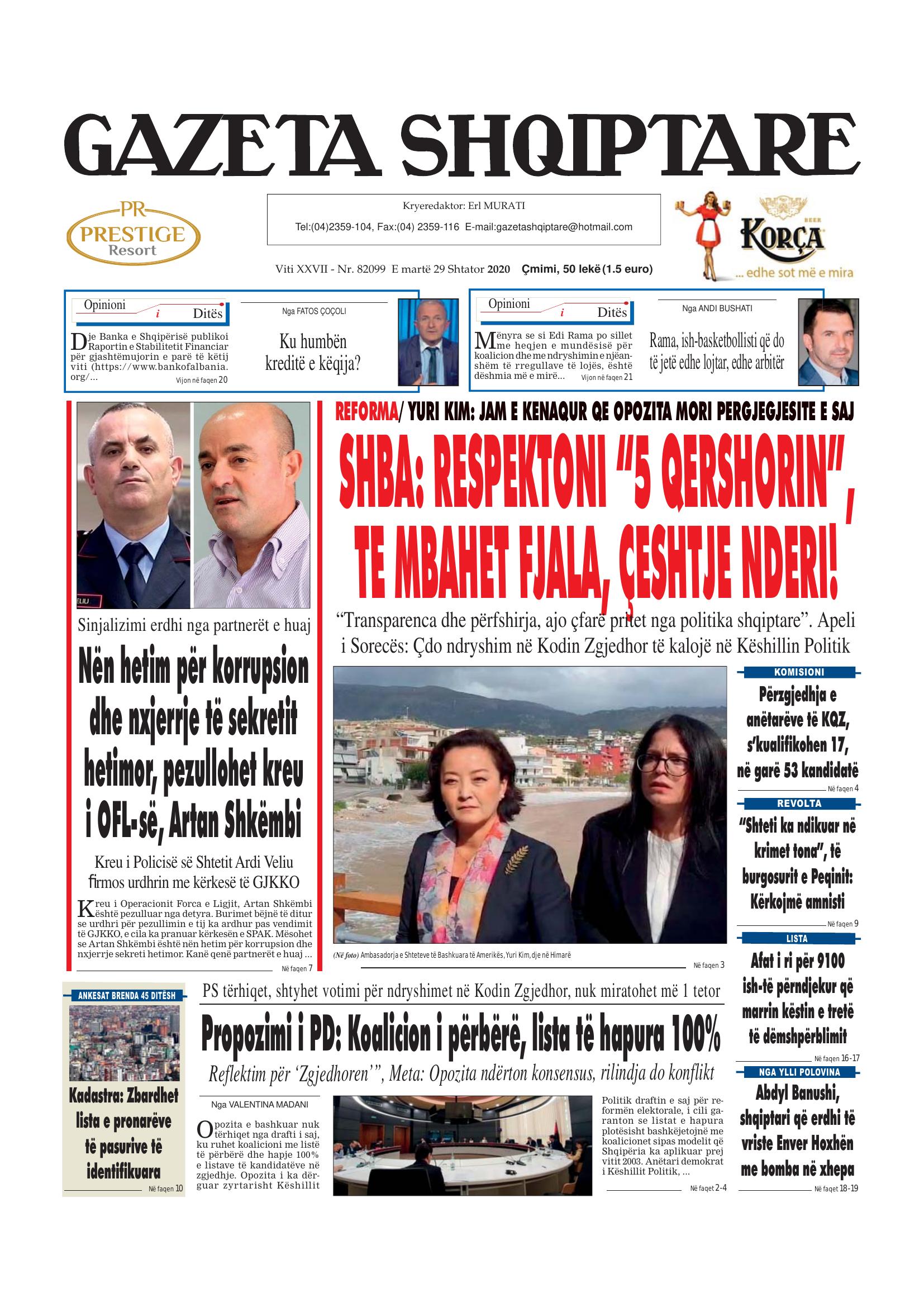 Gazeta Shqiptare 2020-09-29