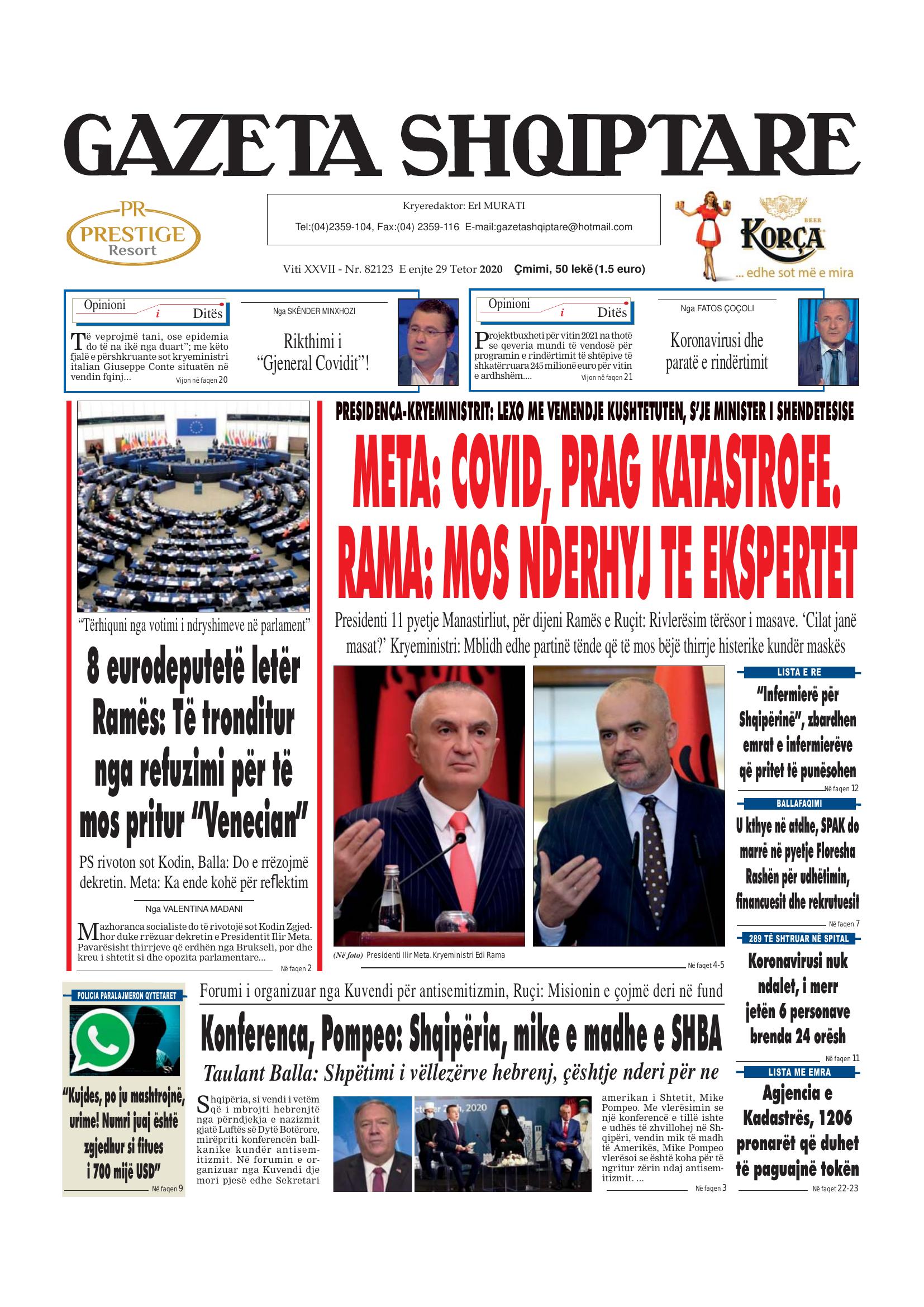 Gazeta Shqiptare 2020-10-29