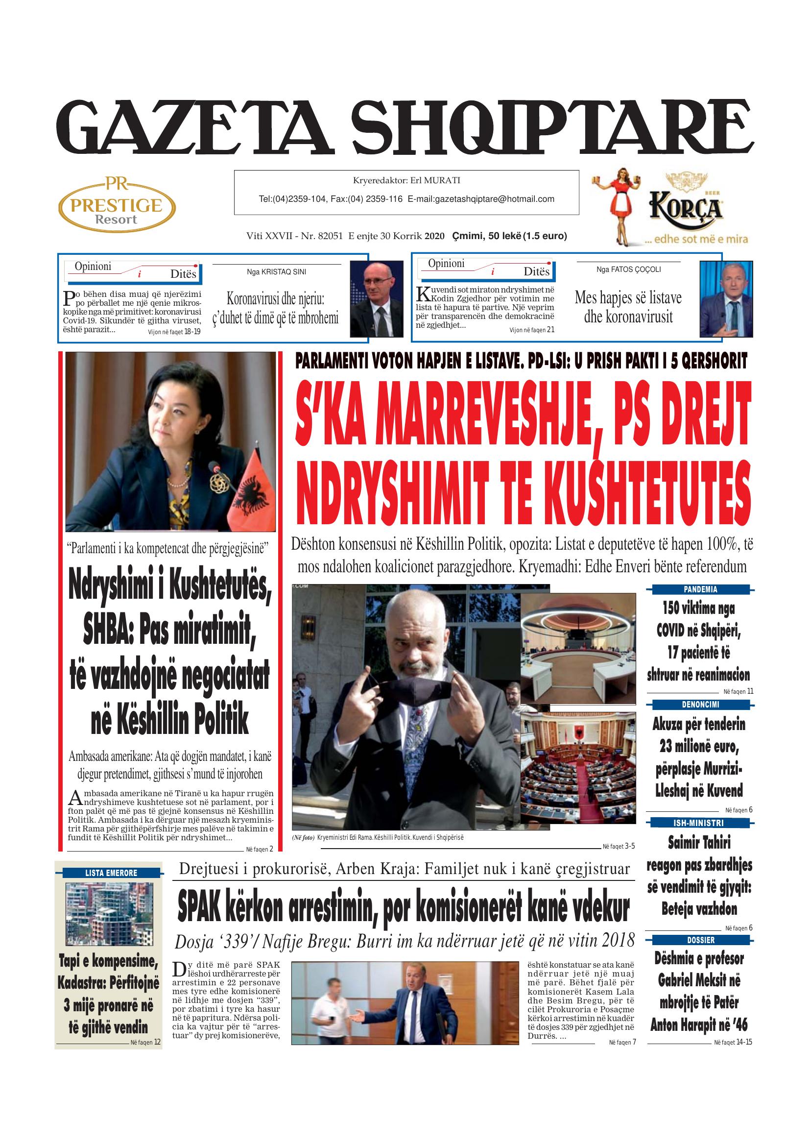 Gazeta Shqiptare 2020-07-30
