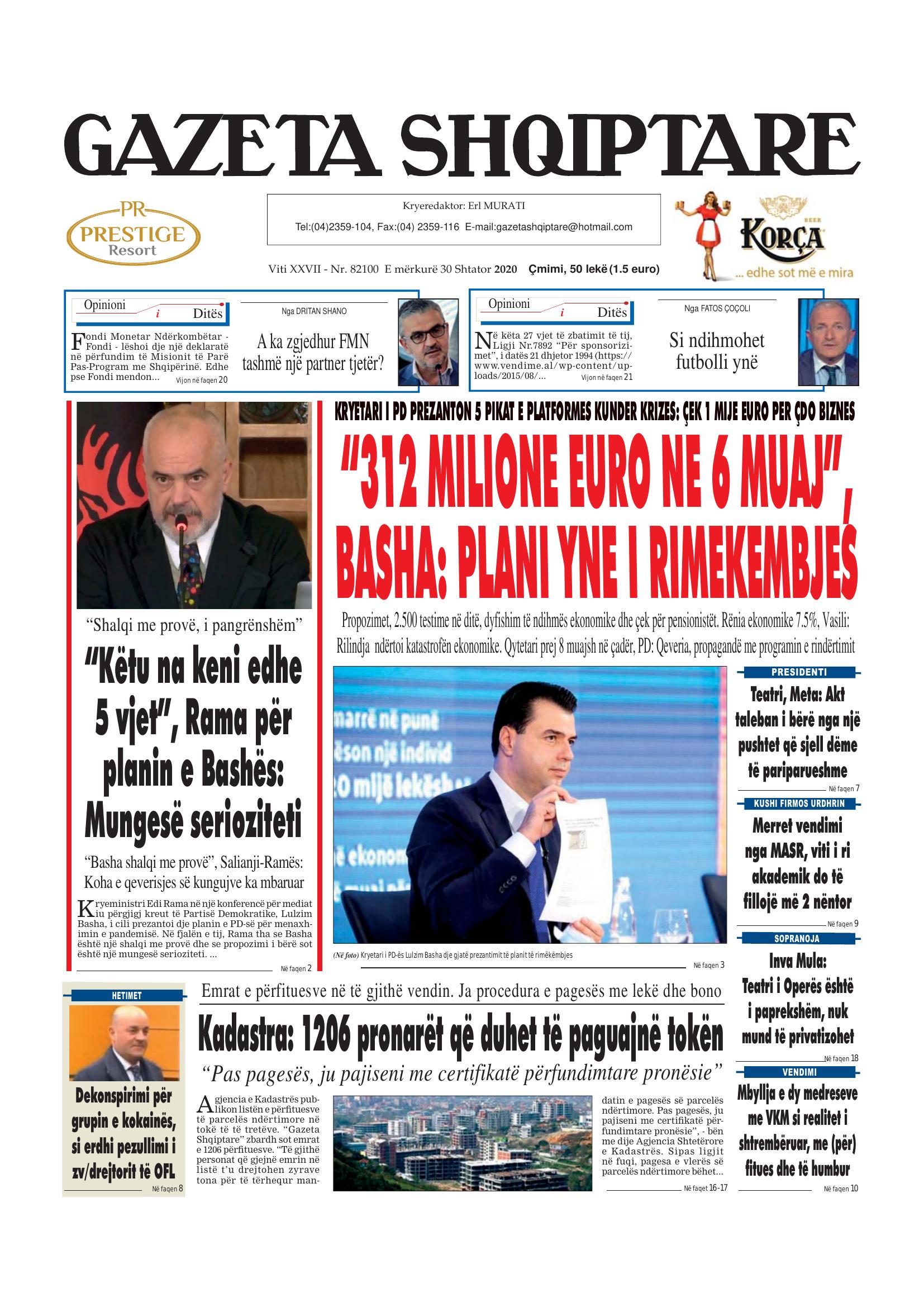 Gazeta Shqiptare 2020-09-30