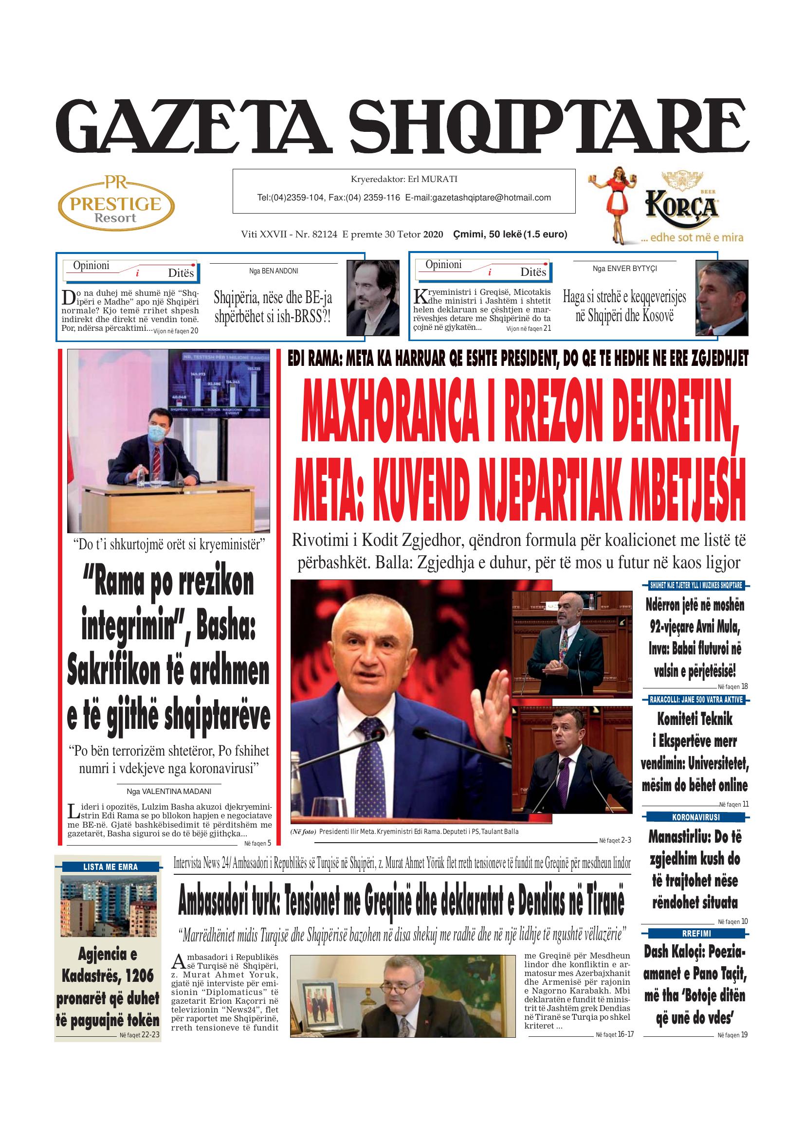 Gazeta Shqiptare 2020-10-30