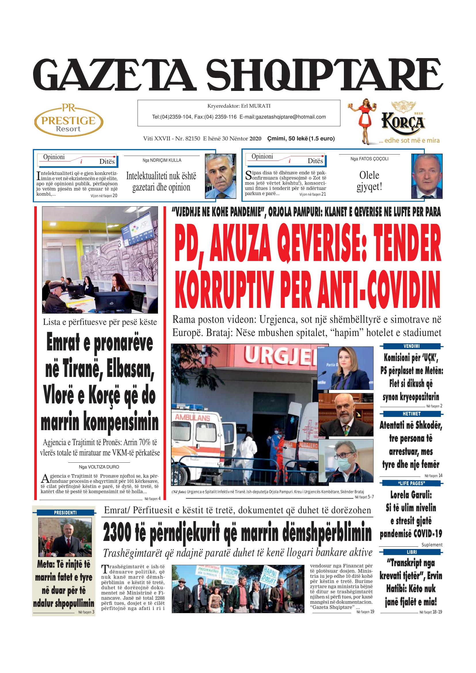 Gazeta Shqiptare 2020-11-30
